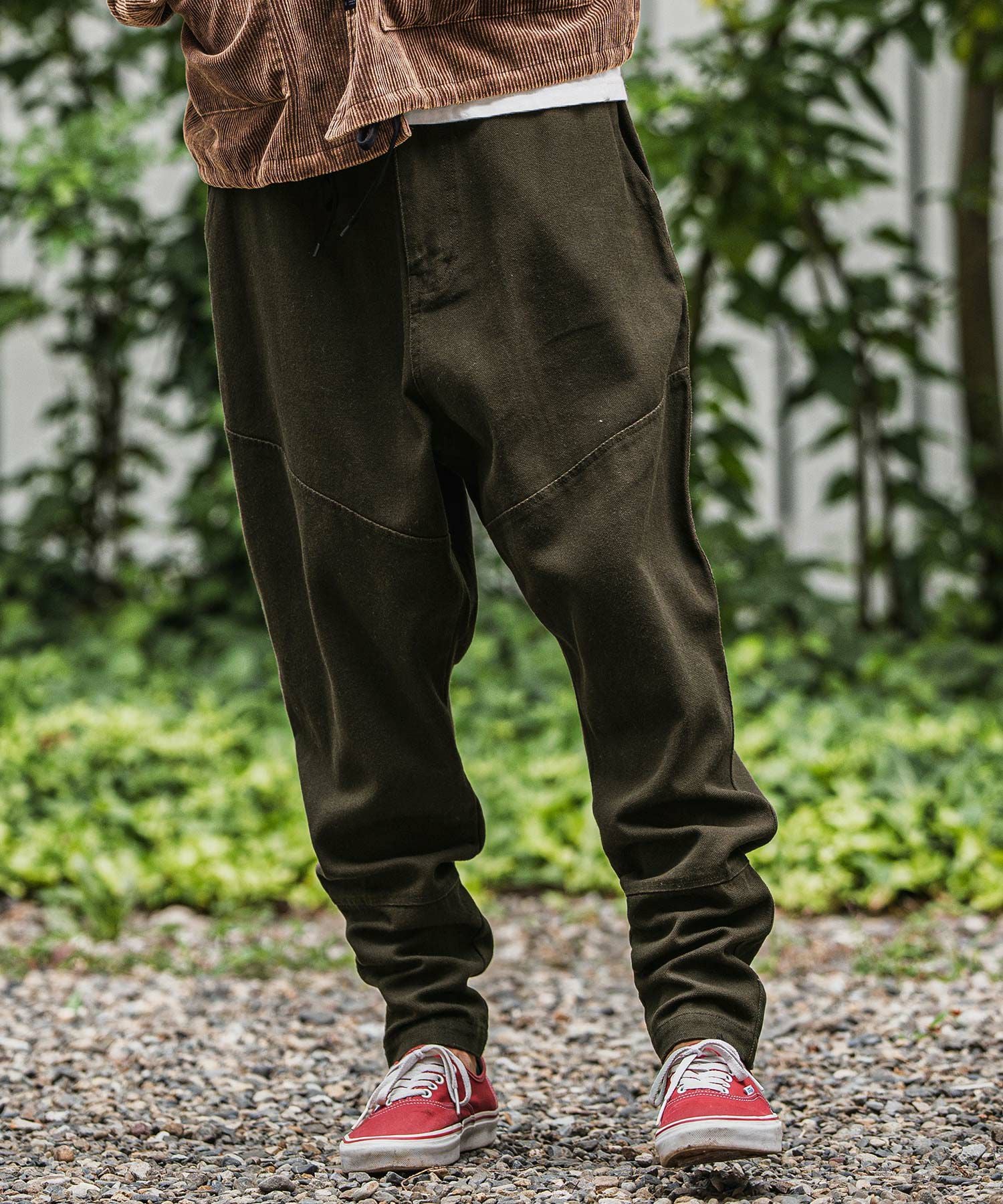 CAMBIO(カンビオ)】バックリブダックサルエルテーパードパンツ