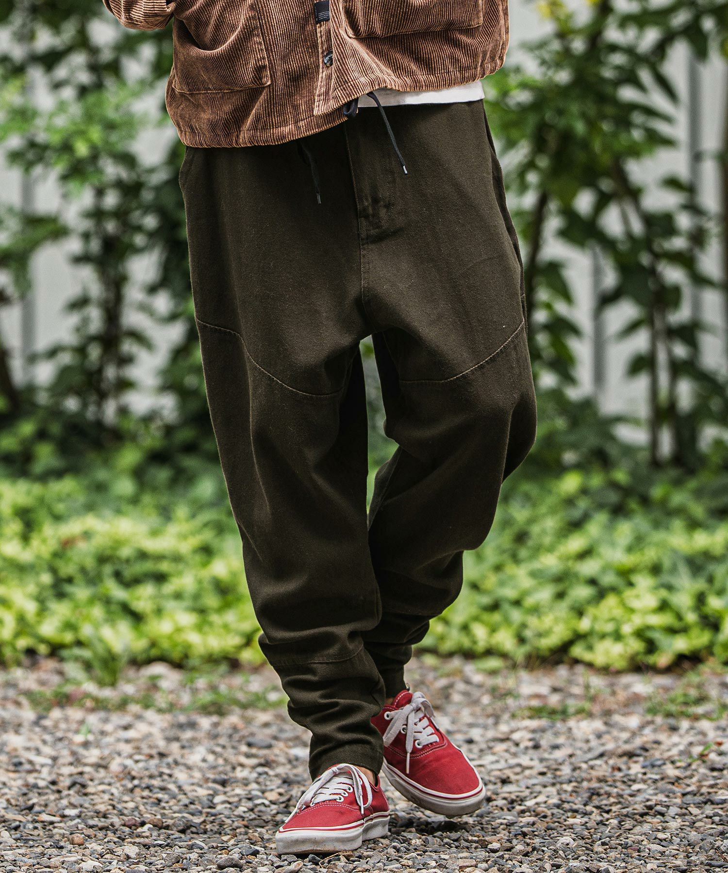CAMBIO(カンビオ)】バックリブダックサルエルテーパードパンツ
