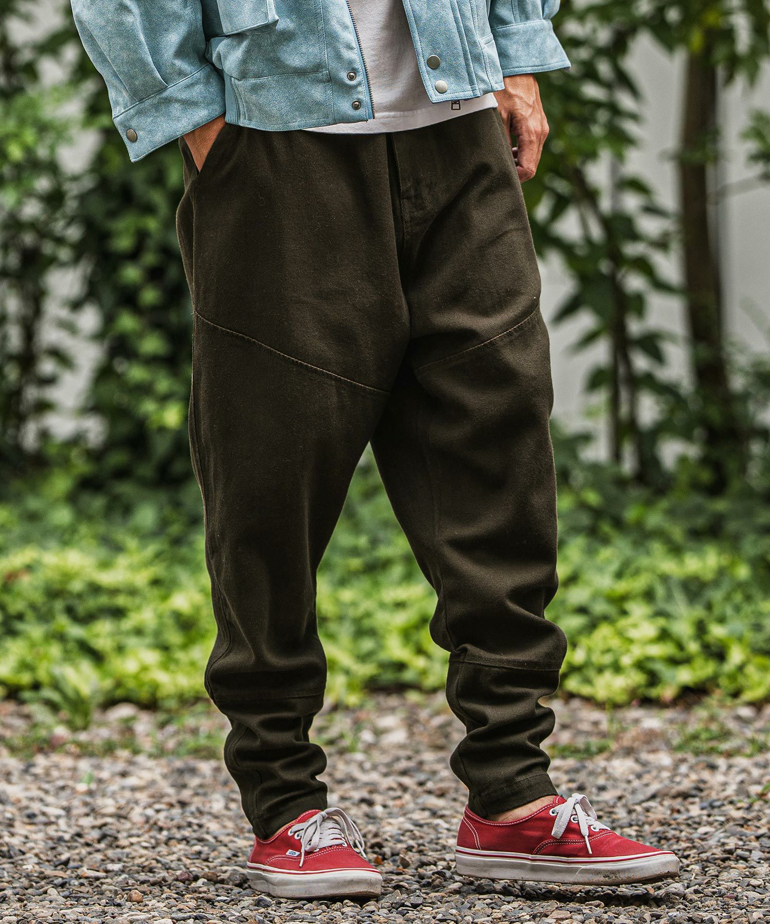 CAMBIO(カンビオ)】バックリブダックサルエルテーパードパンツ
