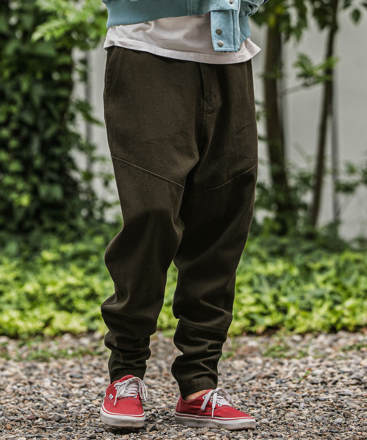 CAMBIO(カンビオ)】バックリブダックサルエルテーパードパンツ