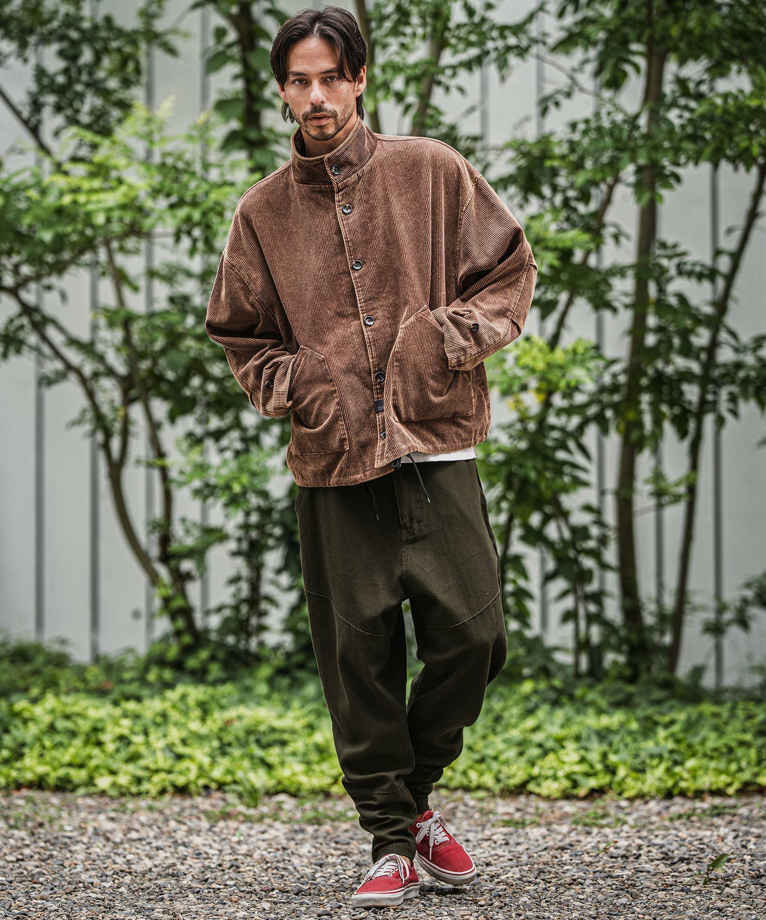 パンツ mp13939-バックリブダックサルエルテーパードパンツ メンズ CAMBIO(カンビオ)】バックリブダックサルエルテーパードパンツ