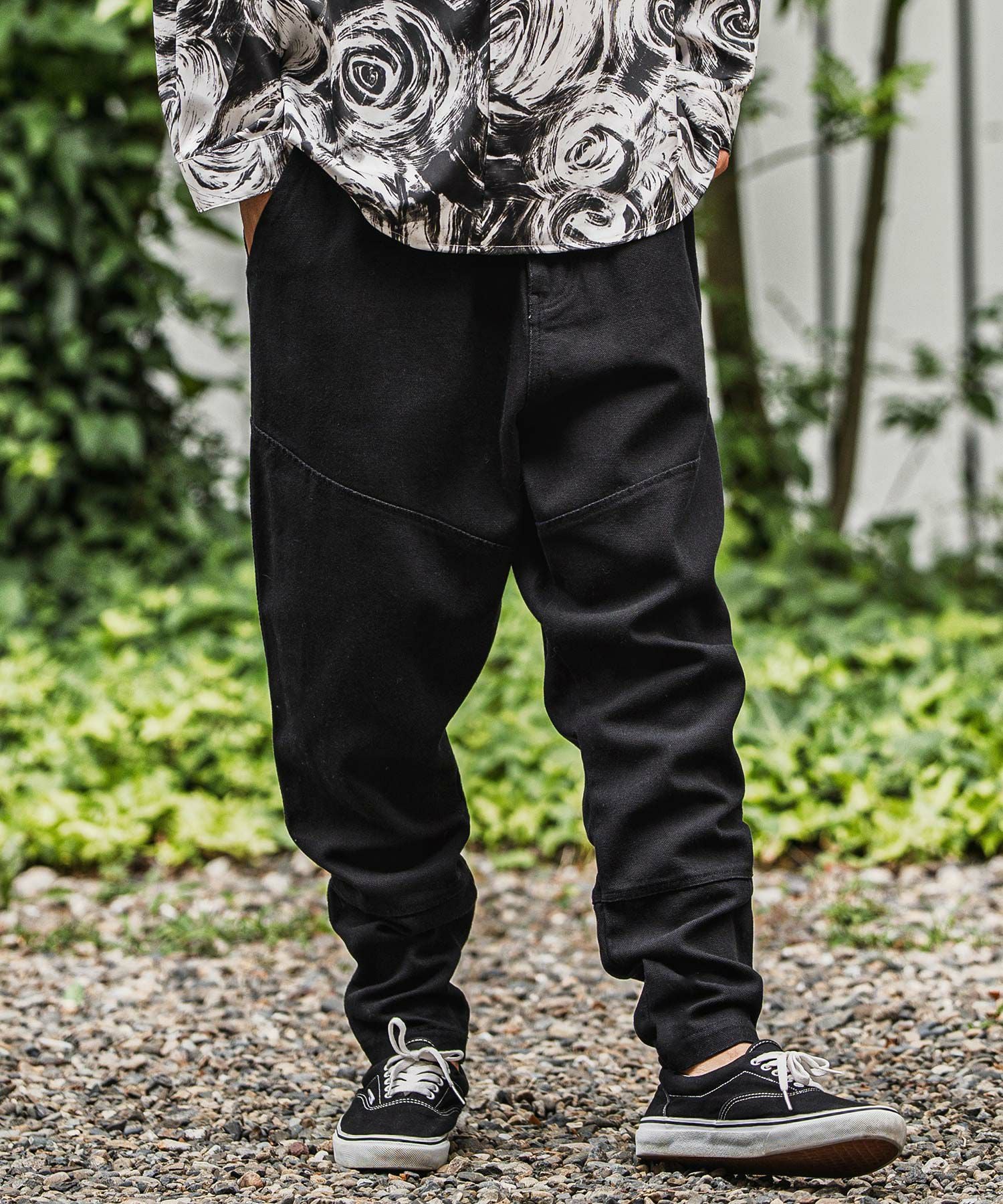 パンツ mp13939-バックリブダックサルエルテーパードパンツ メンズ CAMBIO(カンビオ)】バックリブダックサルエルテーパードパンツ