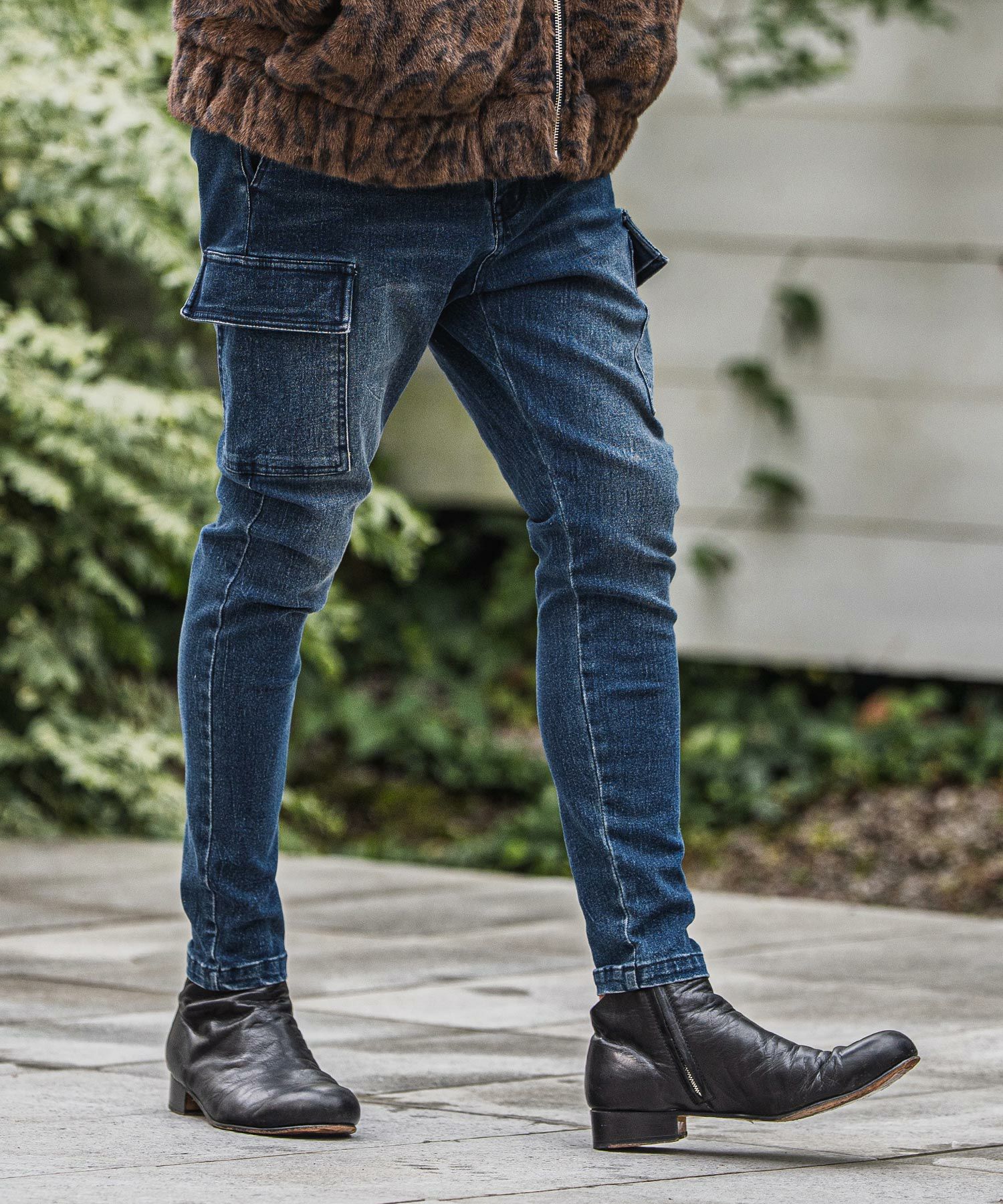 【送料込】CAMBIO デニムジャガードジョガーパンツ ネイビー メンズ CAMBIO(カンビオ)】Denim Jacquard Jogger Pants ジョガーパンツ