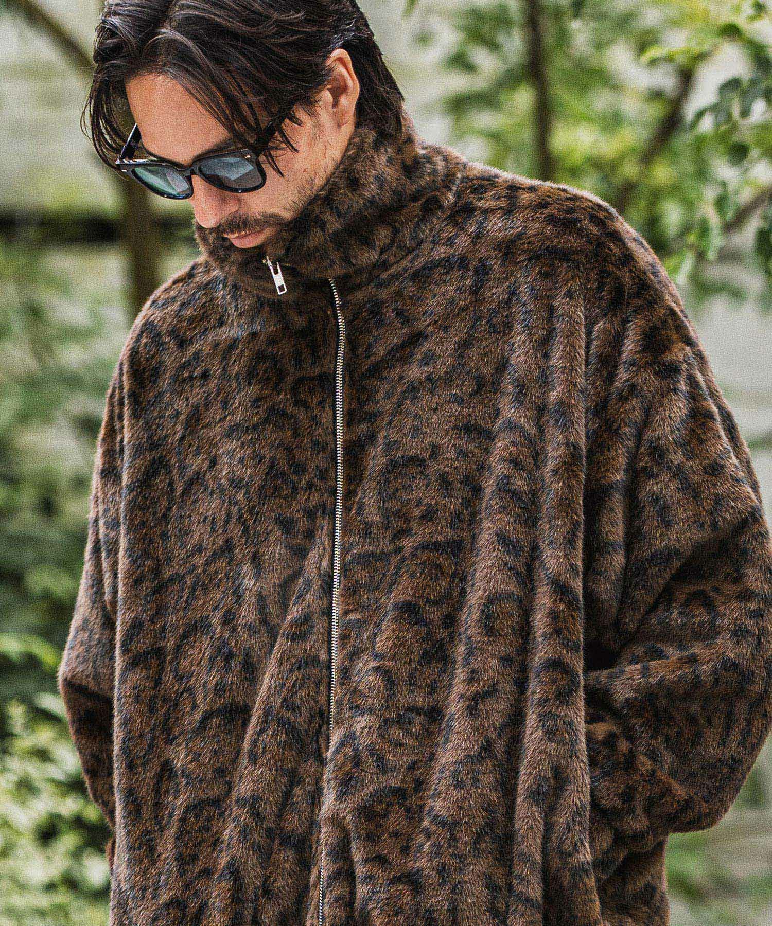 CAMBIO(カンビオ)】Oversized Leopard Fleece Jacket フリース
