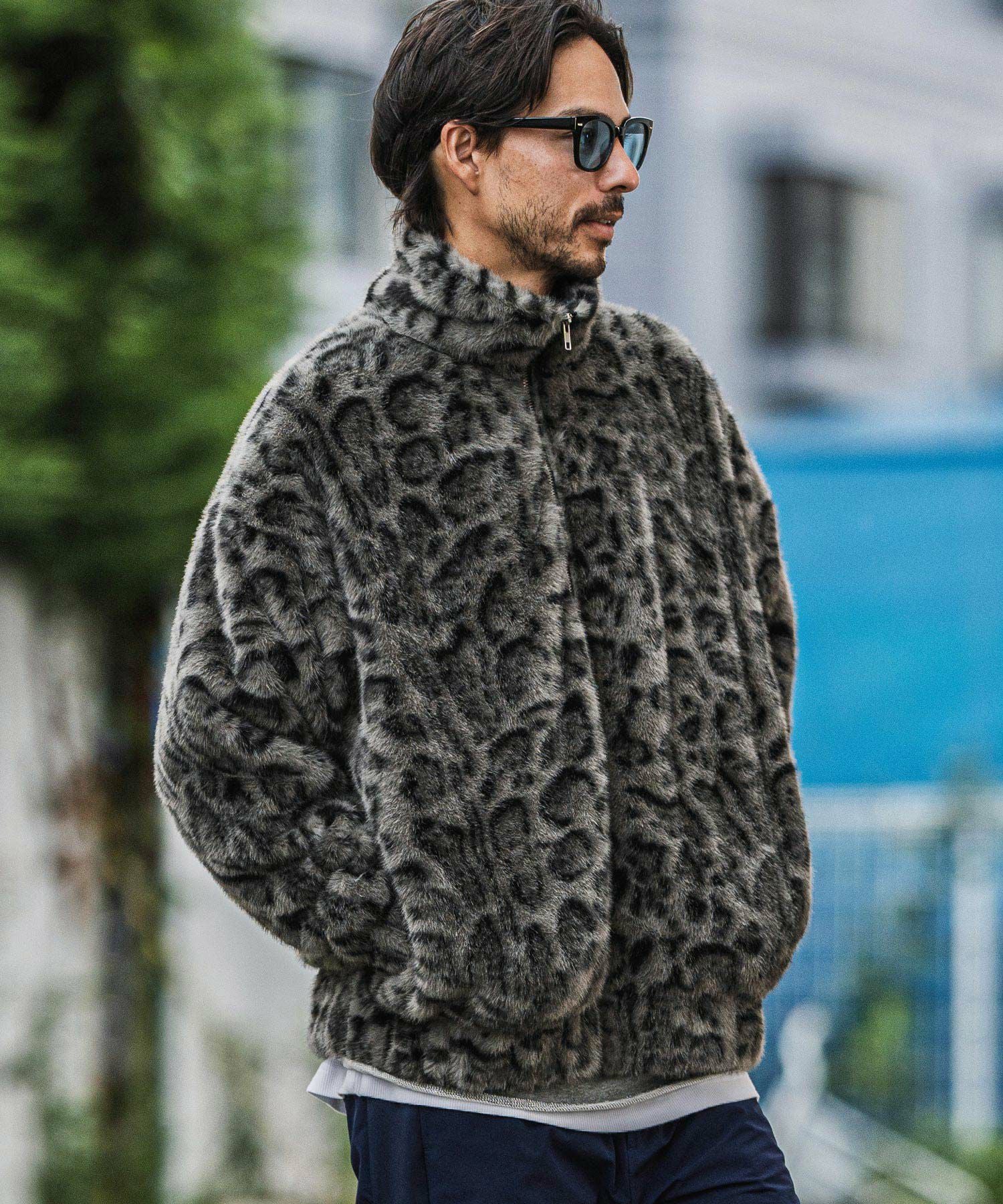 CAMBIO(カンビオ)】Oversized Leopard Fleece Jacket フリース