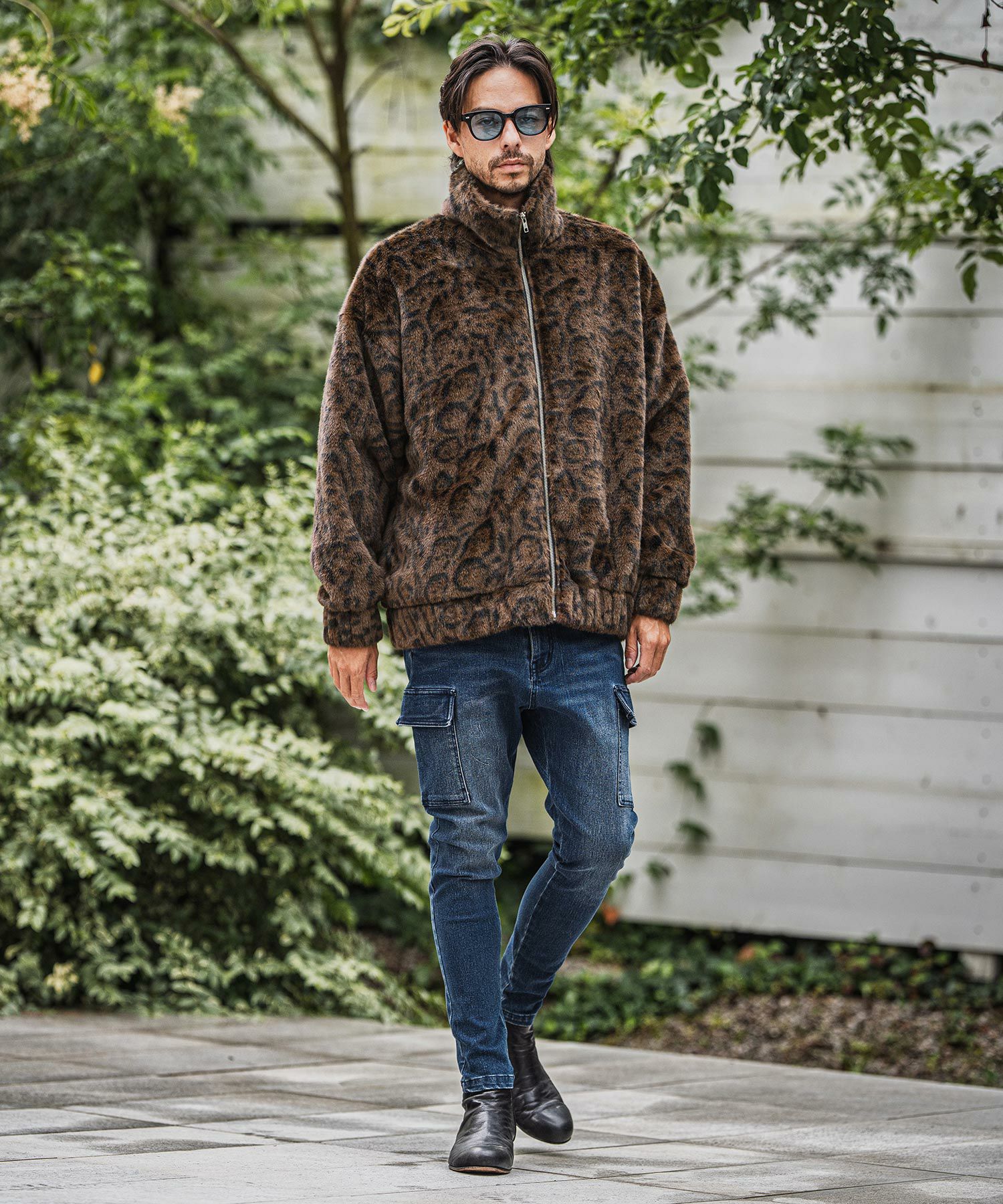 CAMBIO(カンビオ)】Oversized Leopard Fleece Jacket フリース