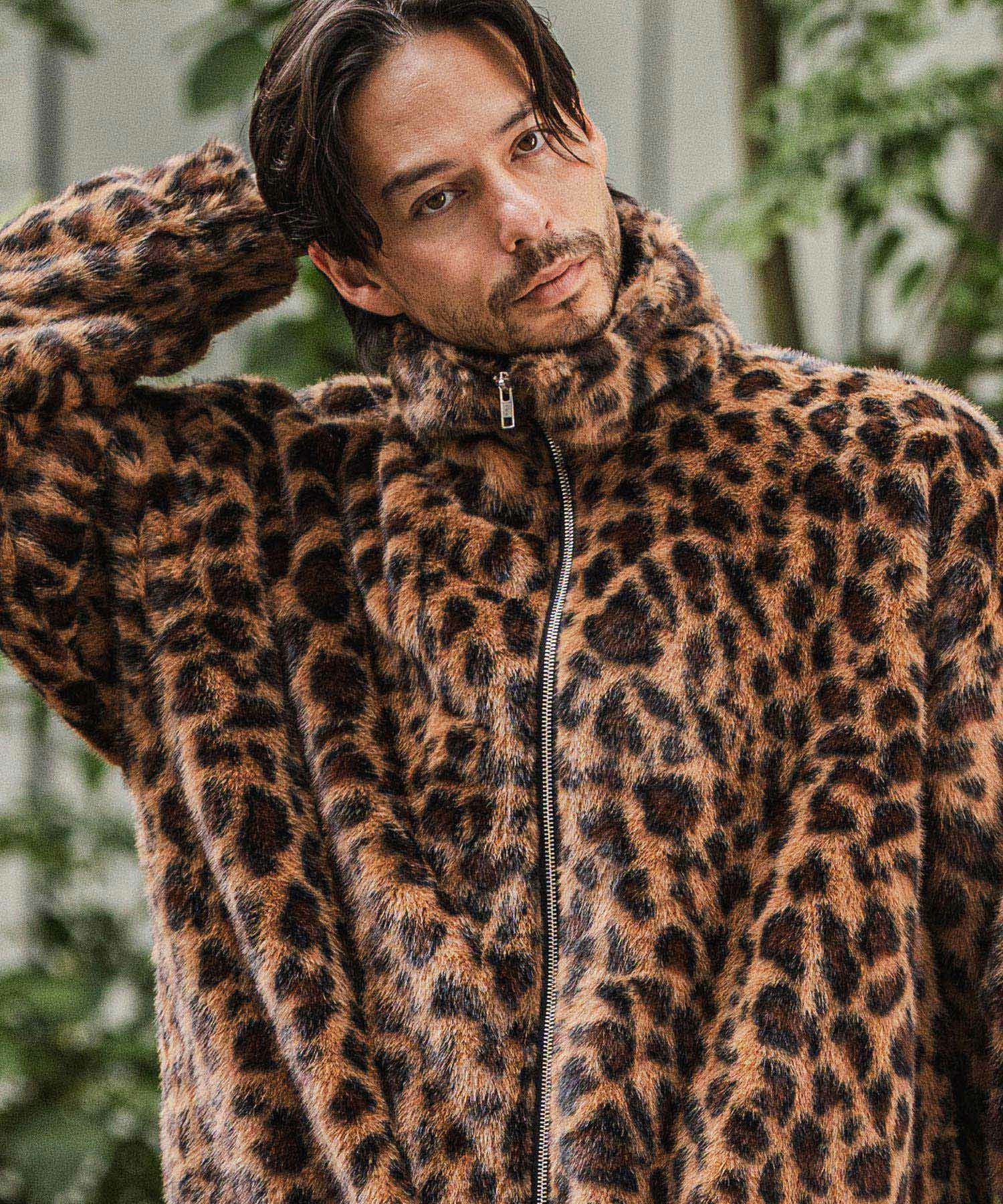 CAMBIO(カンビオ)】Oversized Leopard Fleece Jacket フリース