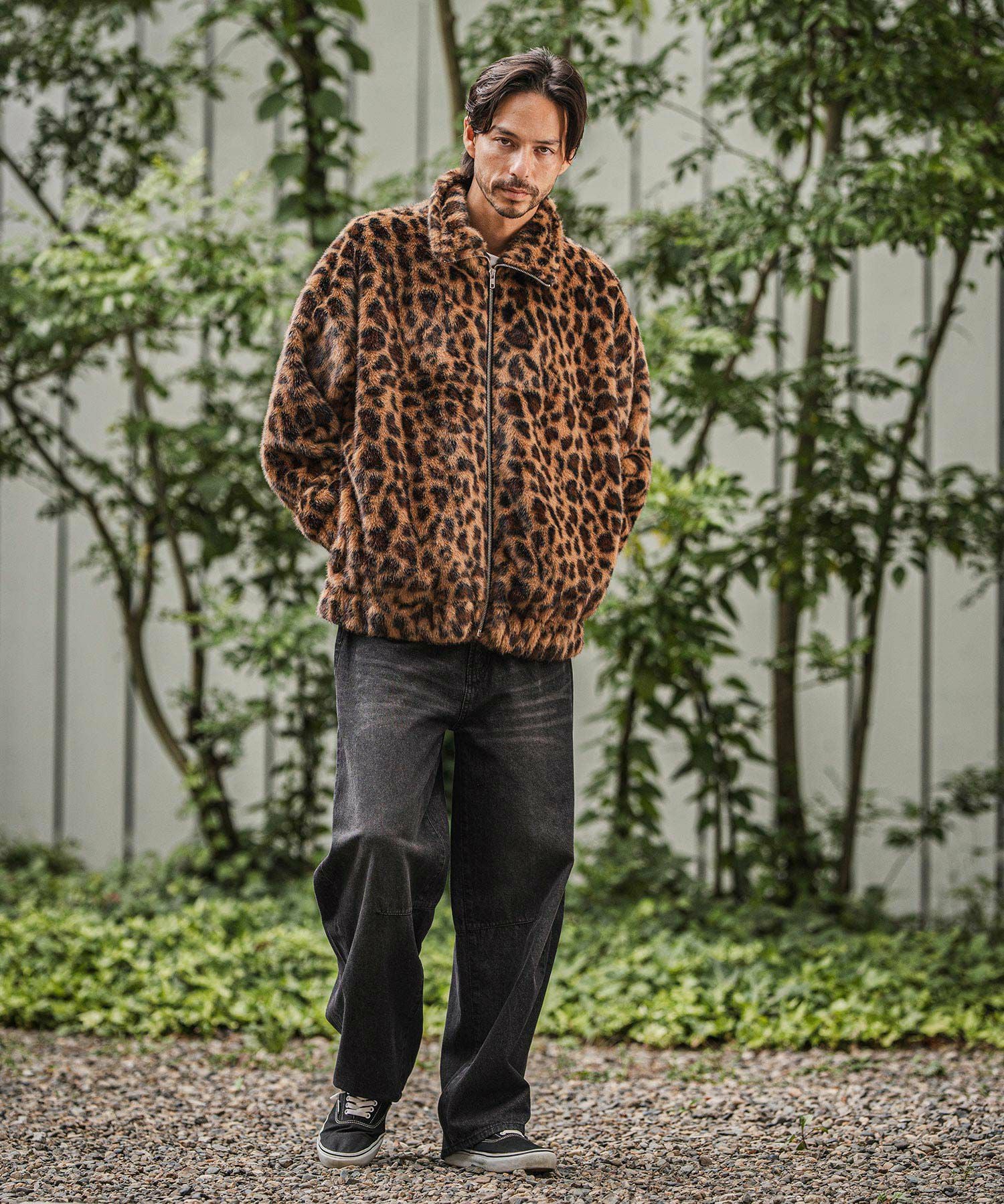 CAMBIO(カンビオ)】Oversized Leopard Fleece Jacket フリース