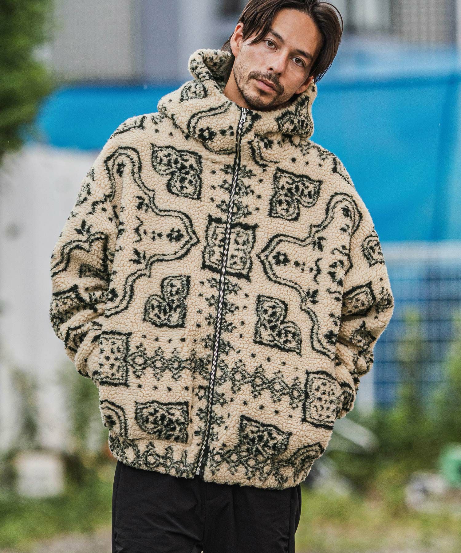 CAMBIO(カンビオ)】Oversized Hooded Boa Jacket ボアジャケット