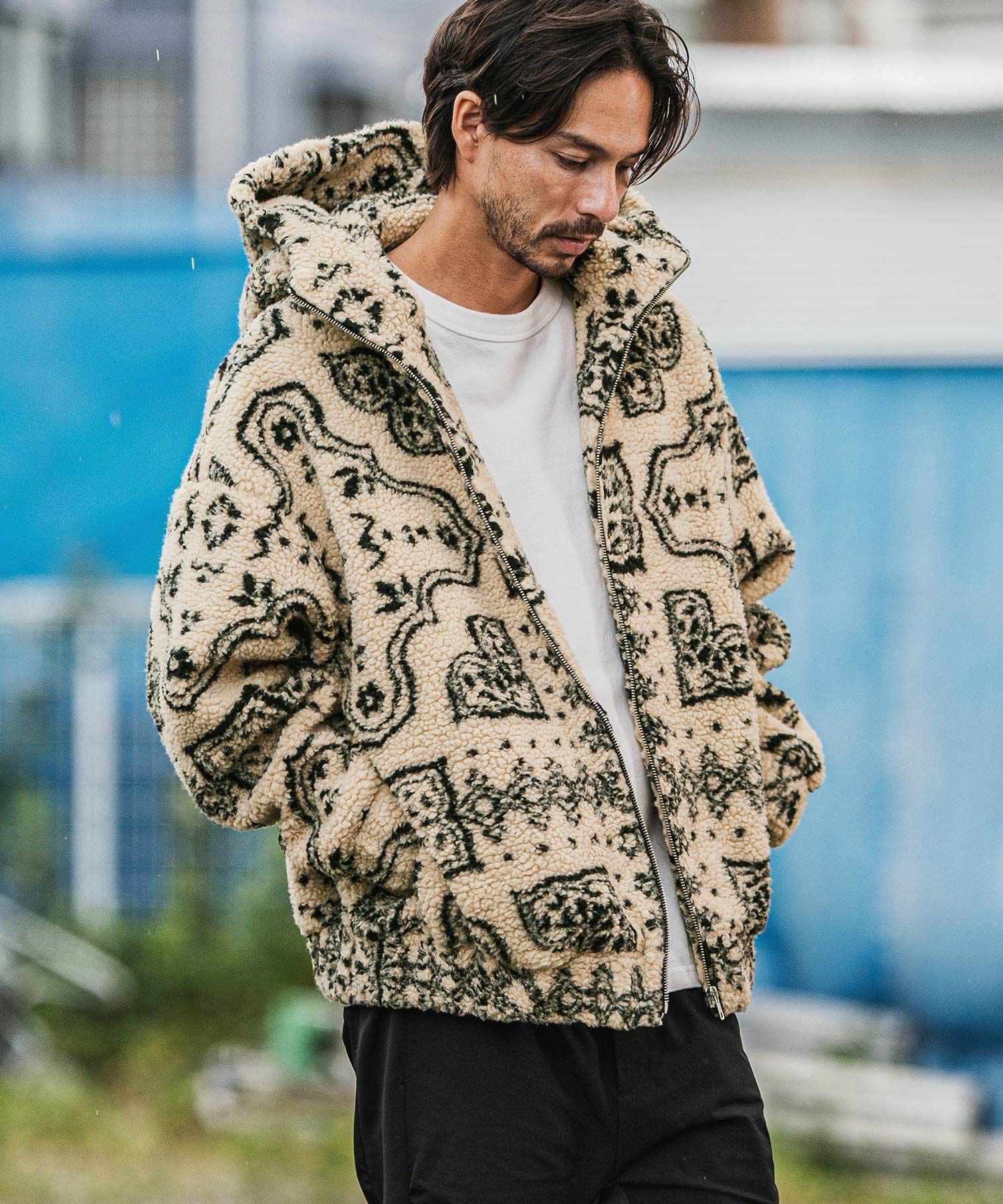 CAMBIO(カンビオ)】Oversized Hooded Boa Jacket ボアジャケット