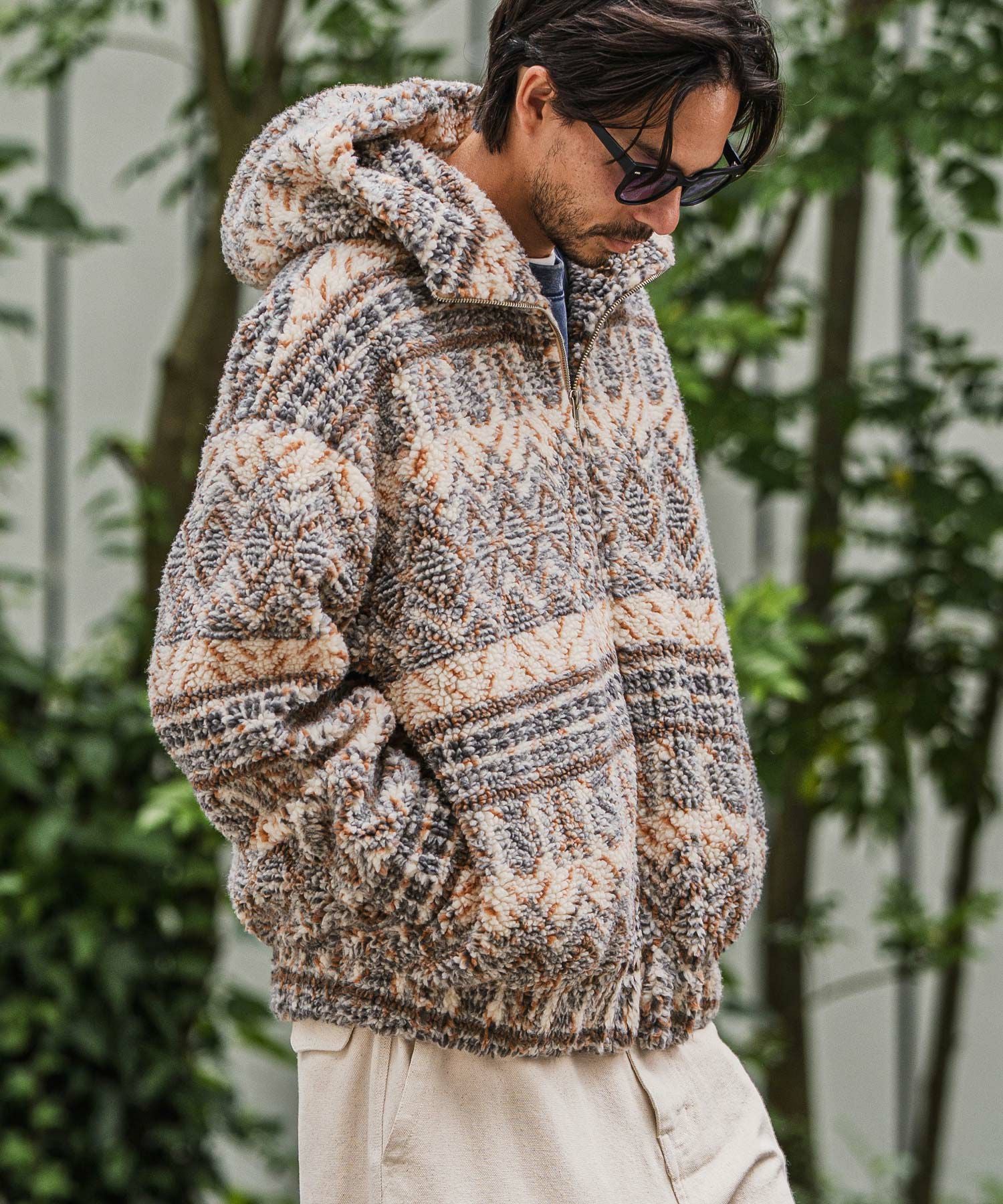 CAMBIO(カンビオ)】Oversized Hooded Boa Jacket ボアジャケット