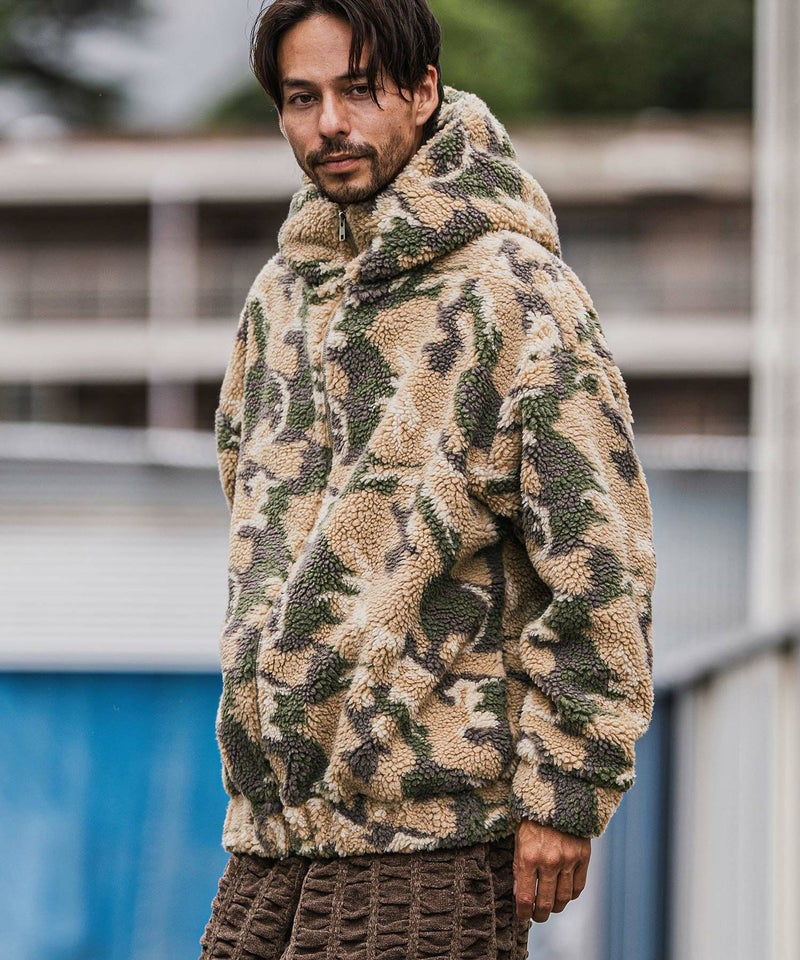 CAMBIO(カンビオ)】Oversized Hooded Boa Jacket ボアジャケット 