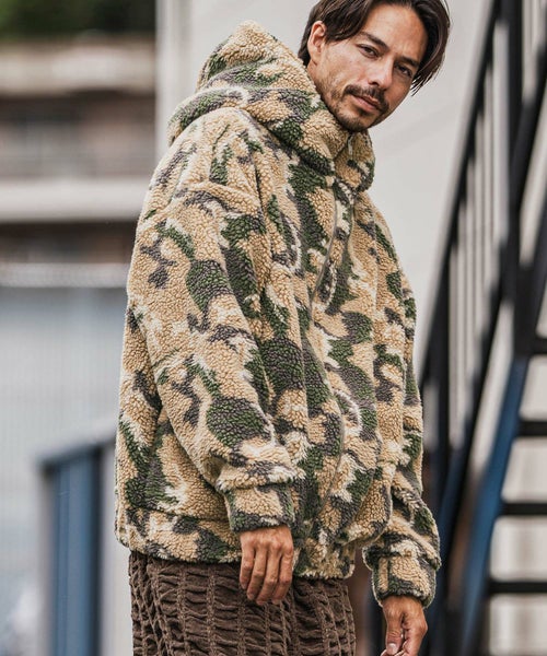 CAMBIO(カンビオ)】Oversized Hooded Boa Jacket ボアジャケット 