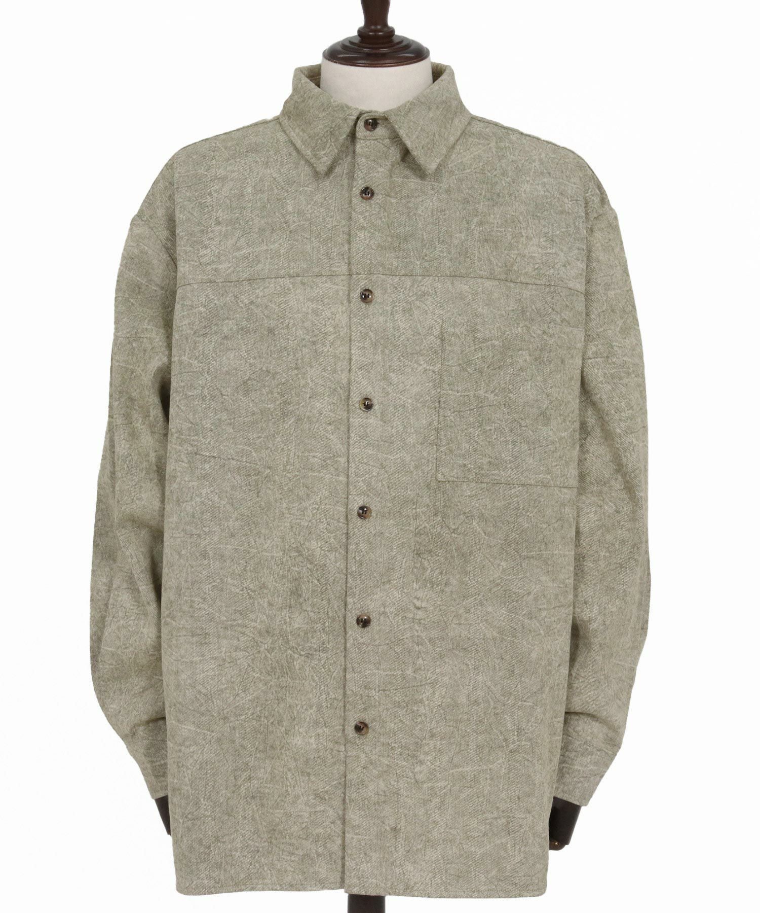 CAMBIO(カンビオ)】Vintage Like Fade Print Oversized Shirts シャツ