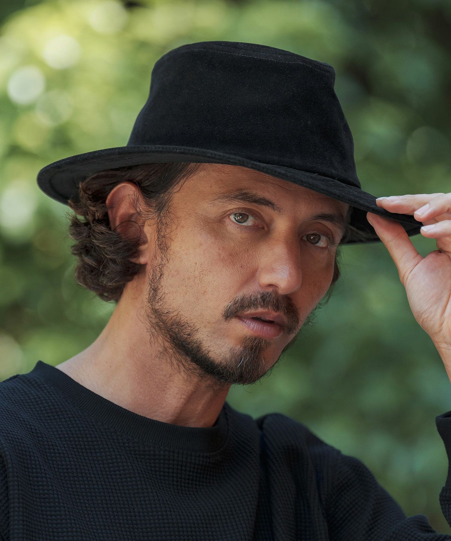 CAMBIO(カンビオ)】Synthetic Roughout Leather Hat レザーハット(NF