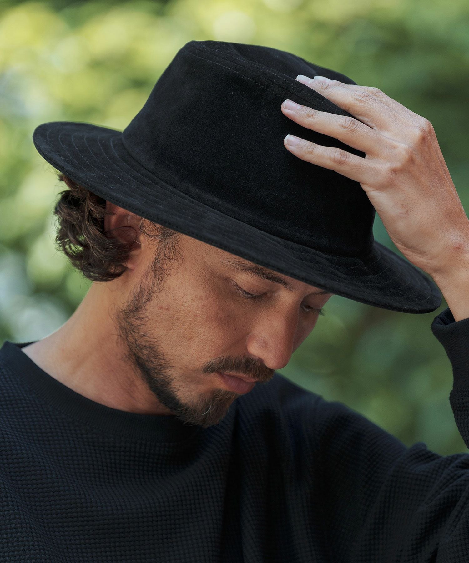 CAMBIO(カンビオ)】Synthetic Roughout Leather Hat レザーハット(NF