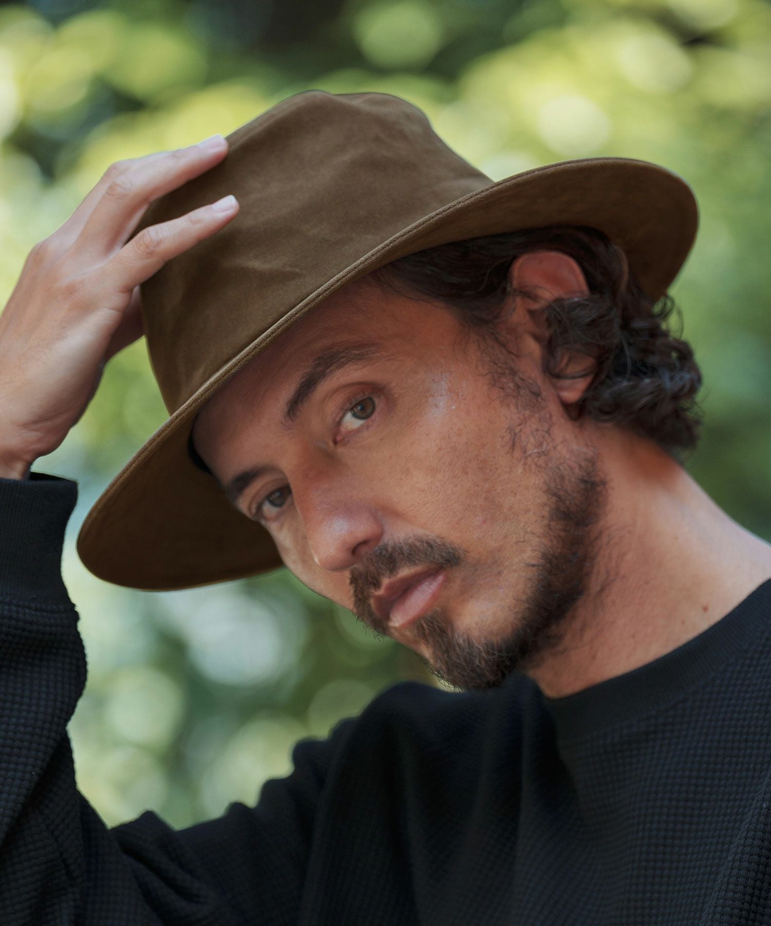 CAMBIO(カンビオ)】Synthetic Roughout Leather Hat レザーハット(NF