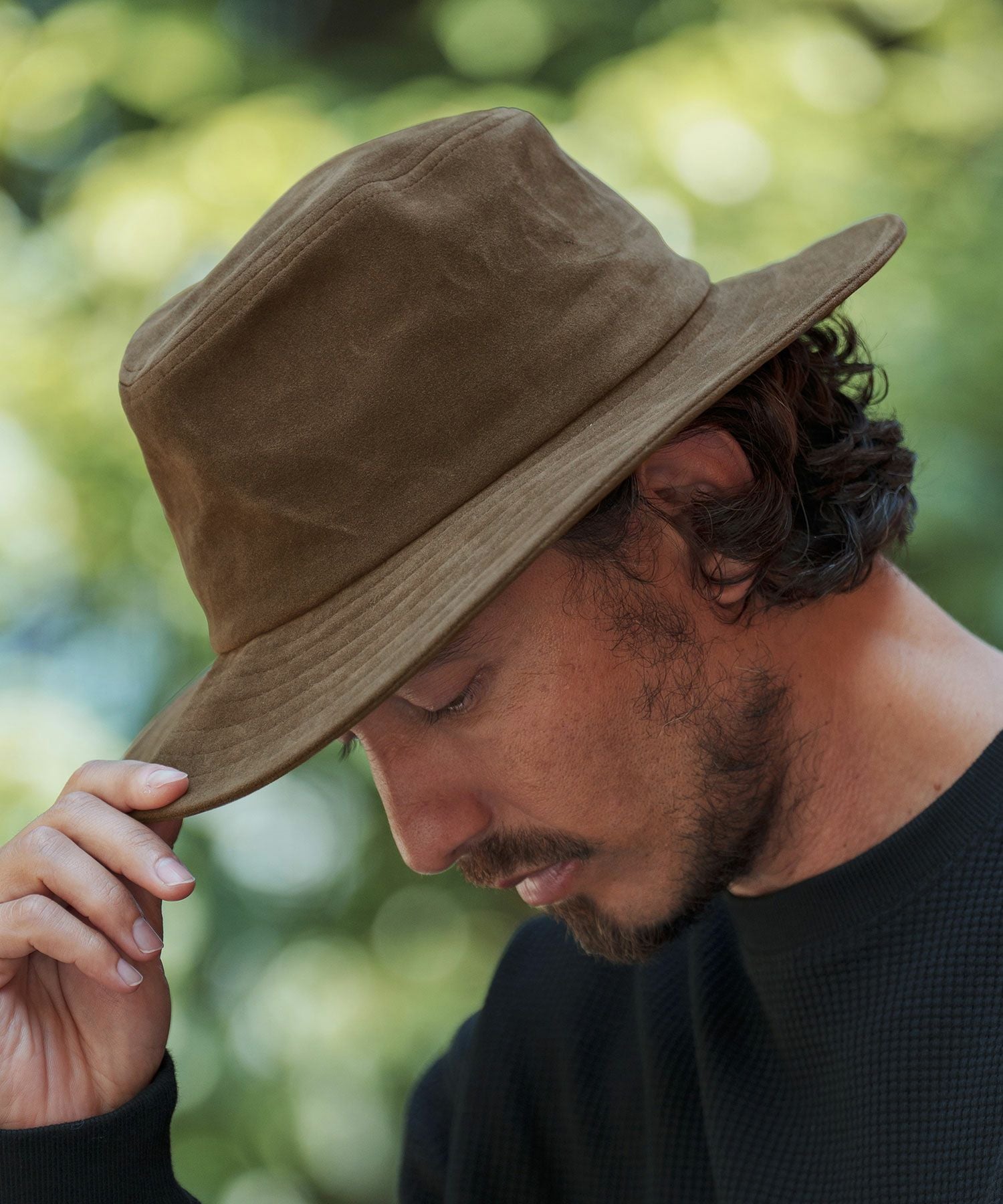 CAMBIO(カンビオ)】Synthetic Roughout Leather Hat レザーハット(NF