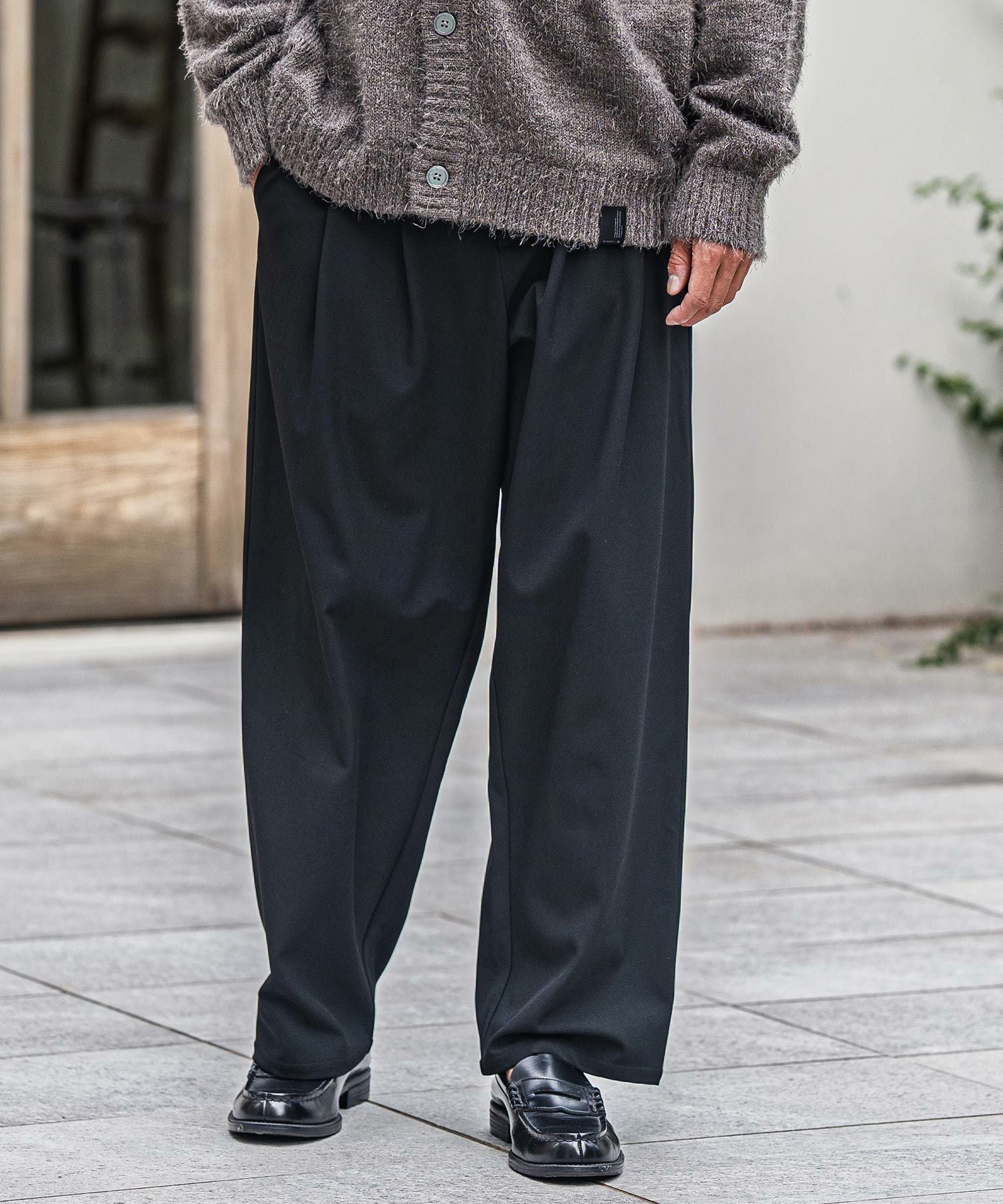 glamb cambio Fillipo wide pants サルエル 黒 CAMBIO(カンビオ)】Denim Like Drape Sarrouel Pants サルエルパンツ