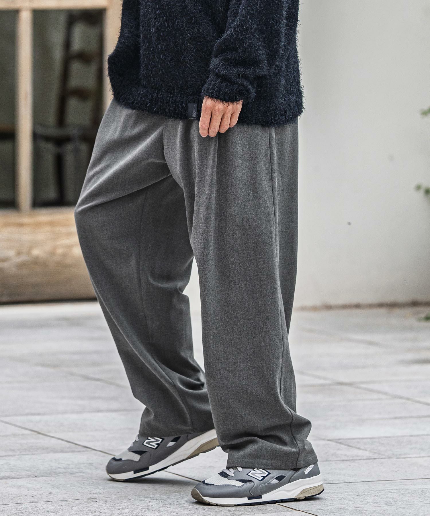 CAMBIO(カンビオ)】Slacks Fabric Wide Straight Pants ワイド