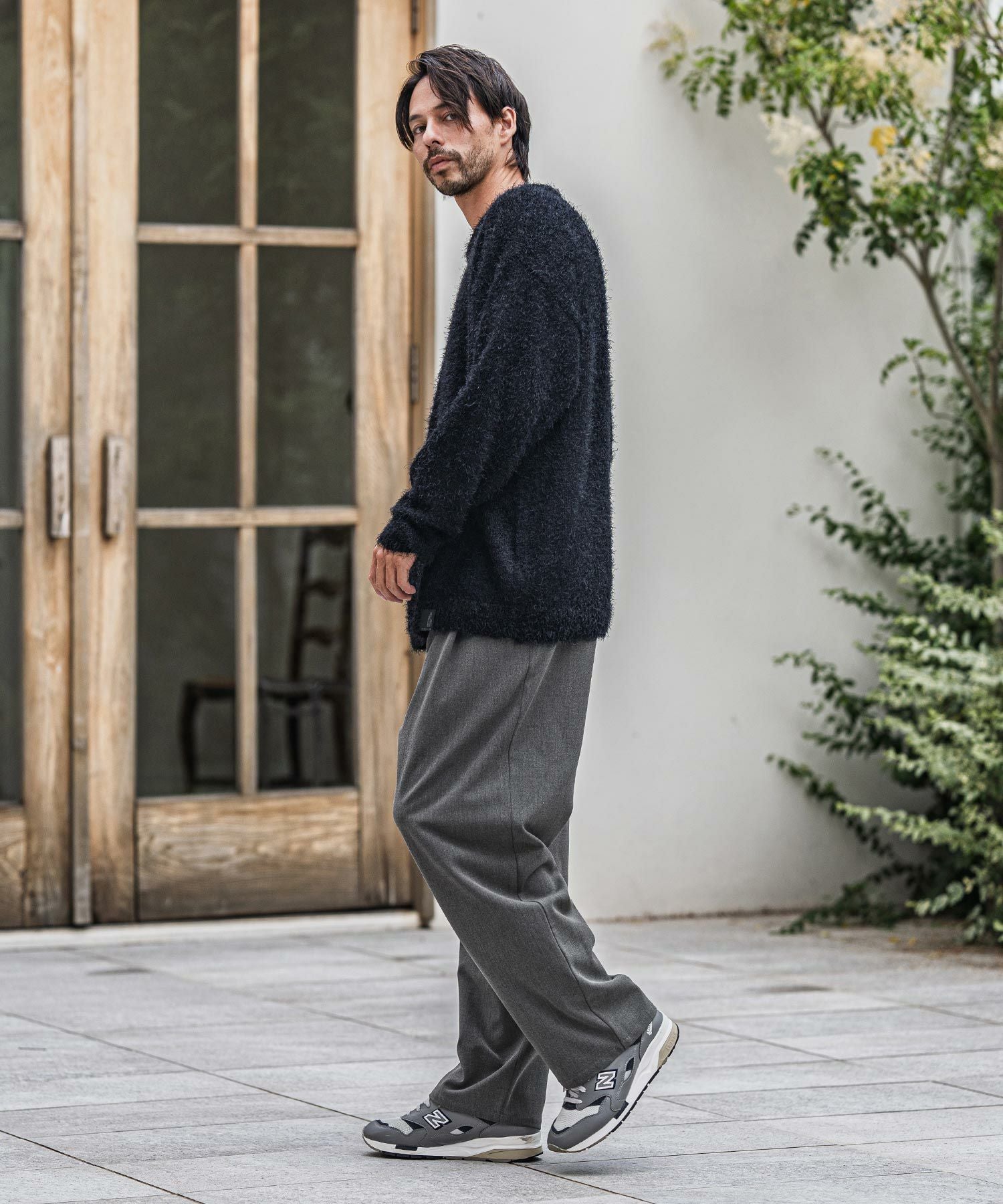 CAMBIO(カンビオ)】Slacks Fabric Wide Straight Pants ワイド
