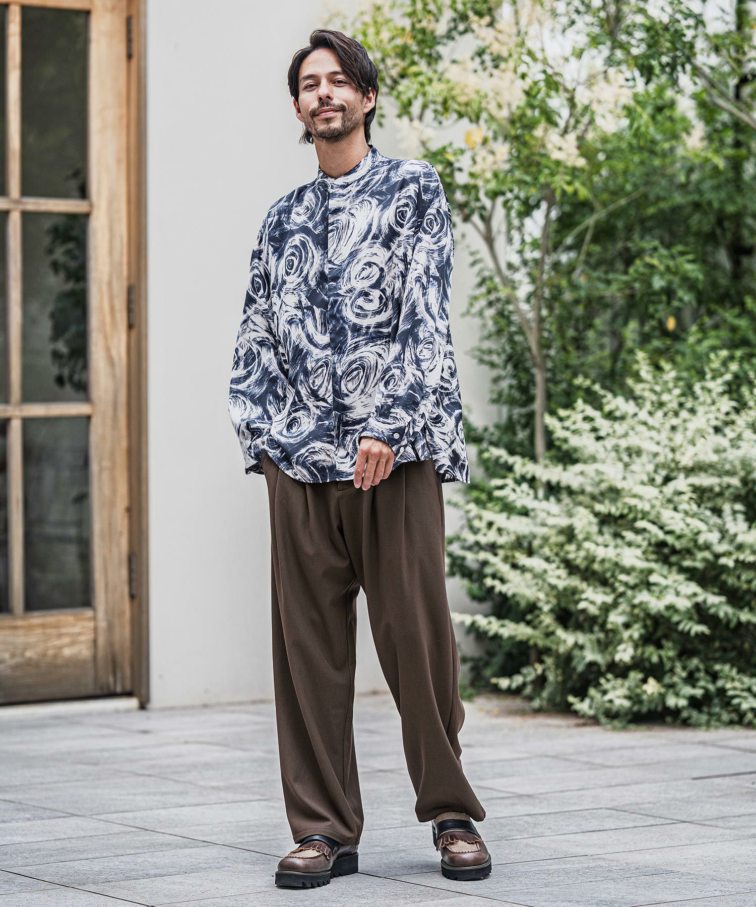 CAMBIO(カンビオ)】Slacks Fabric Wide Straight Pants ワイド