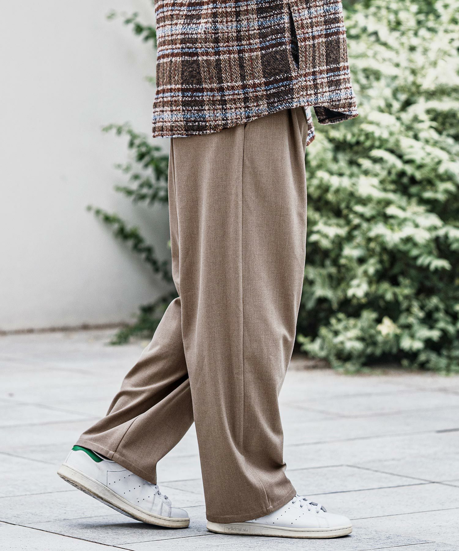 CAMBIO(カンビオ)】Slacks Fabric Wide Straight Pants ワイド