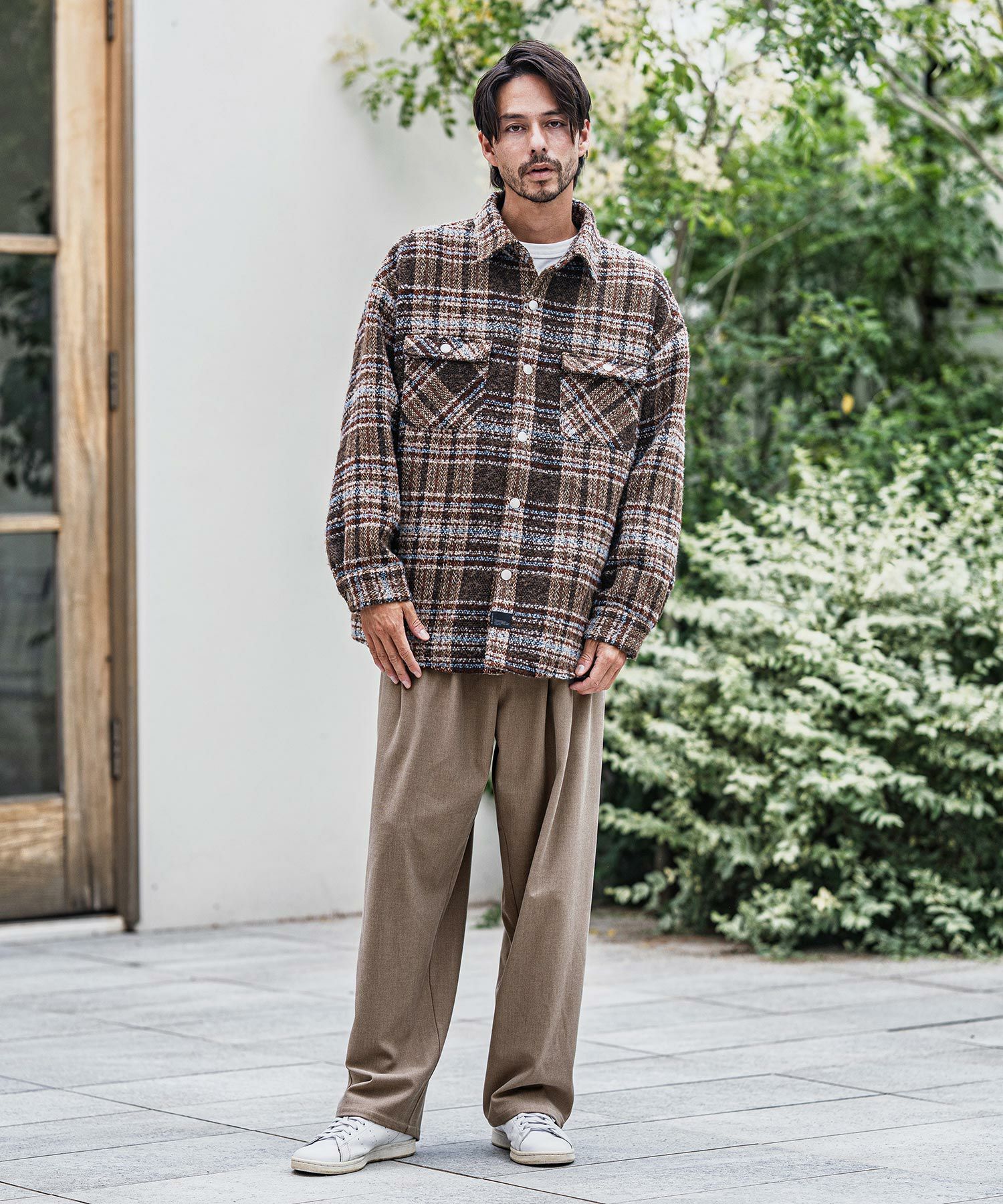CAMBIO(カンビオ)】Slacks Fabric Wide Straight Pants ワイド