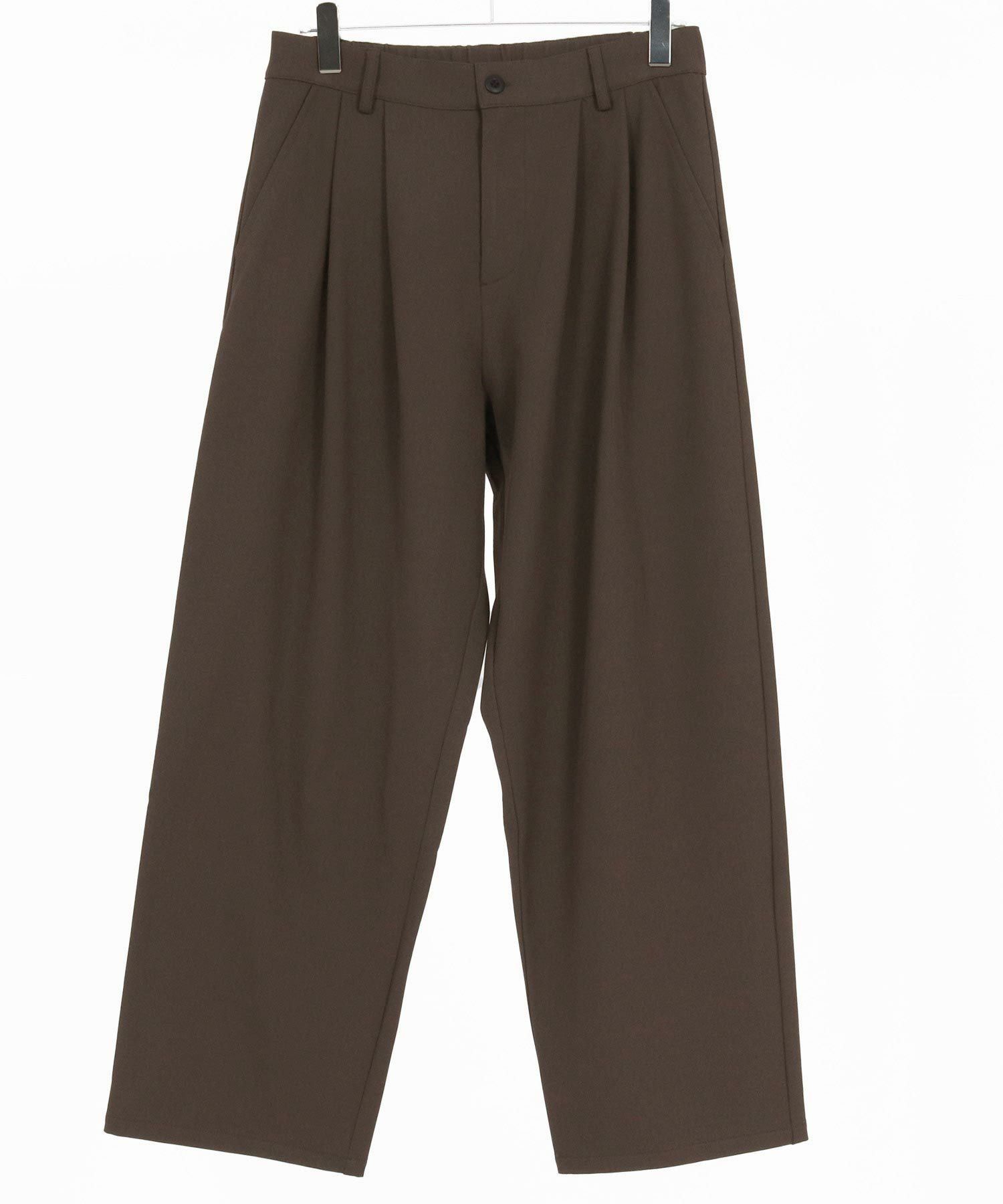 CAMBIO(カンビオ)】Slacks Fabric Wide Straight Pants ワイド