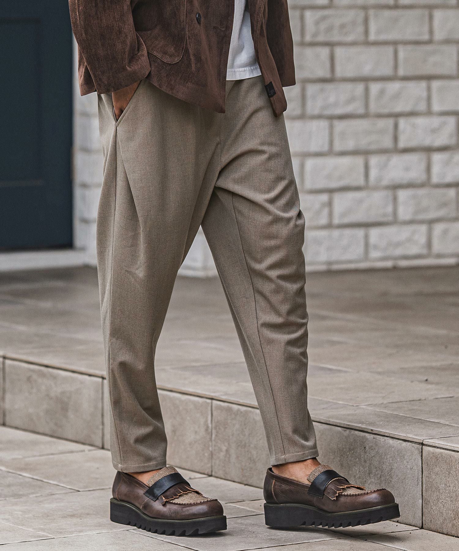 CAMBIO(カンビオ)】Slacks Fabric Tapered Pants テーパードパンツ