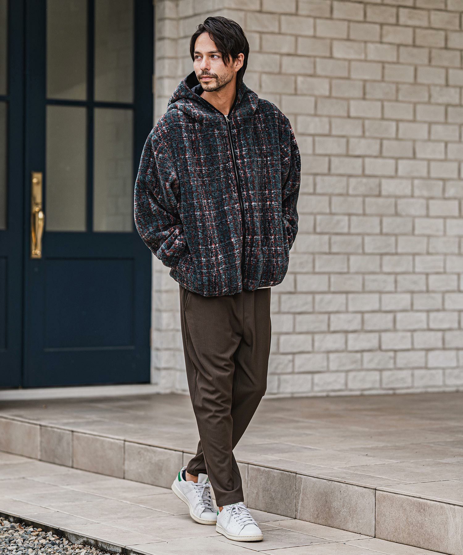 【大人気★完売商品】カンビオ テーパードパンツ アンクル 総柄 白黒 L CAMBIO(カンビオ)】Middle Wale Corduroy Stretch Soft Sarrouel