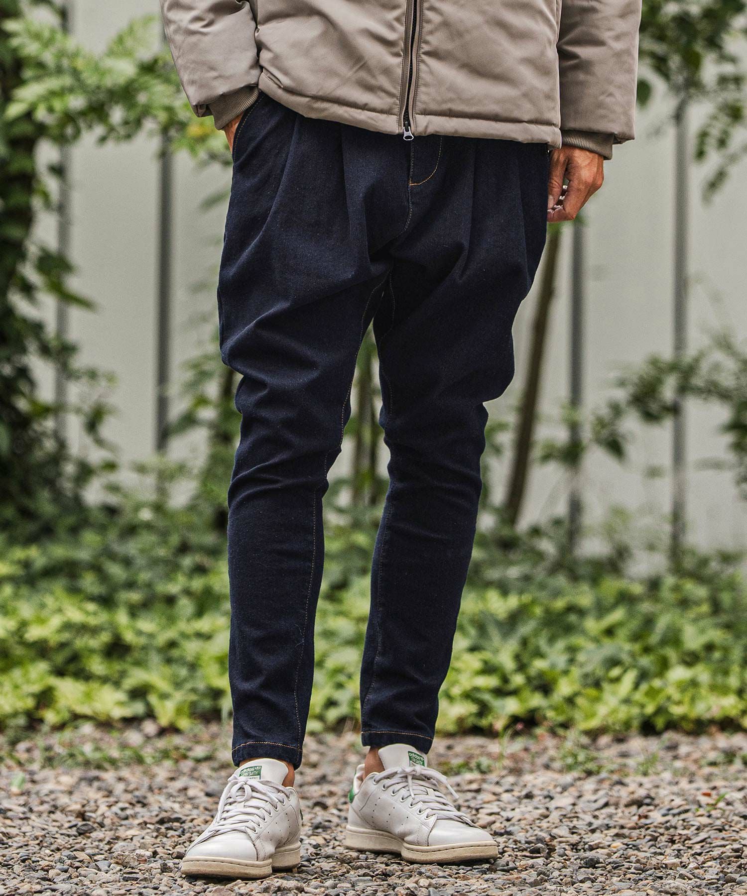 CAMBIO(カンビオ)】Lining Fleece Bonding Stretch Denim Pants デニム