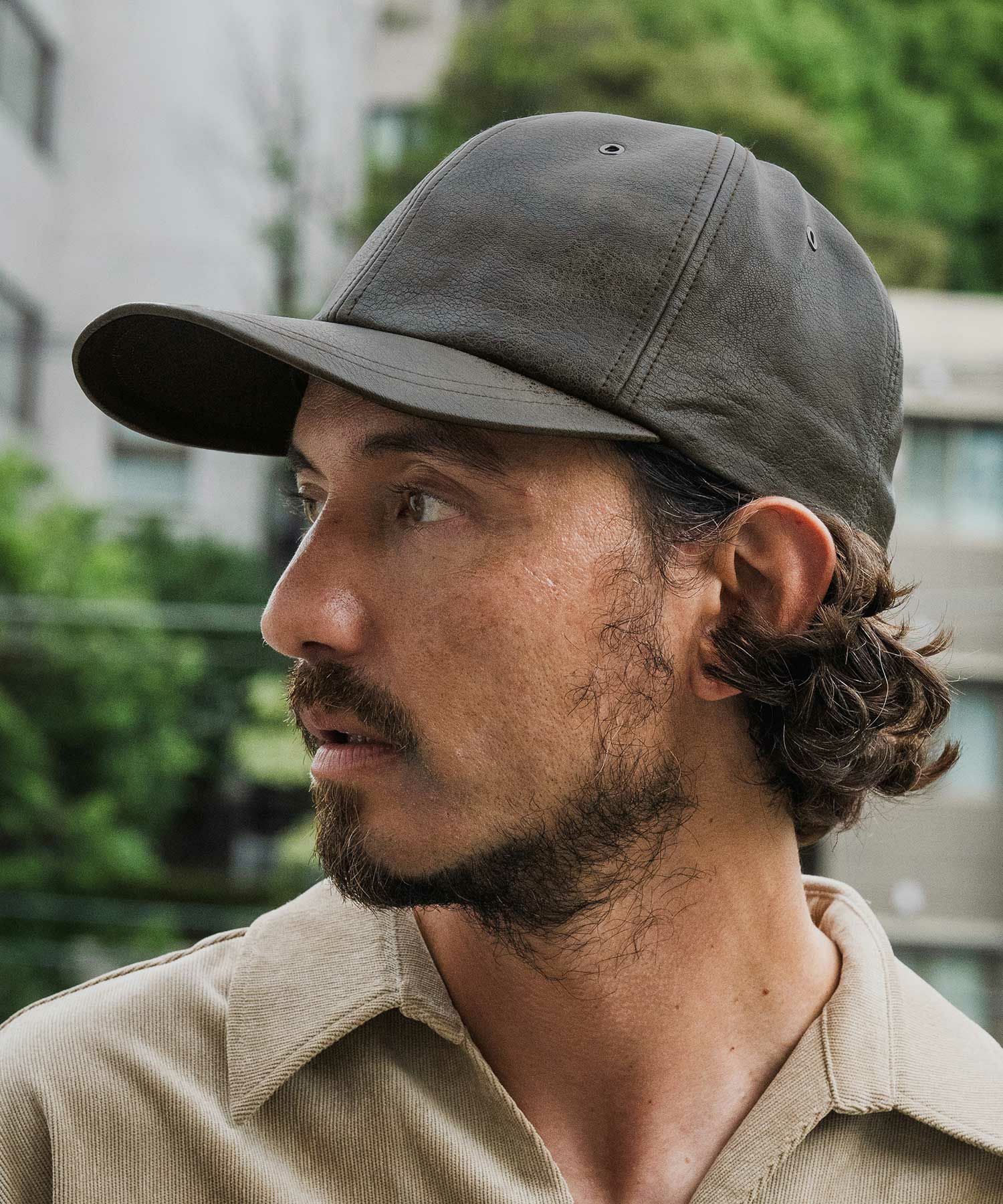 CAMBIO(カンビオ)】Distressed Synthetic Leather Cap キャップ(NF-252