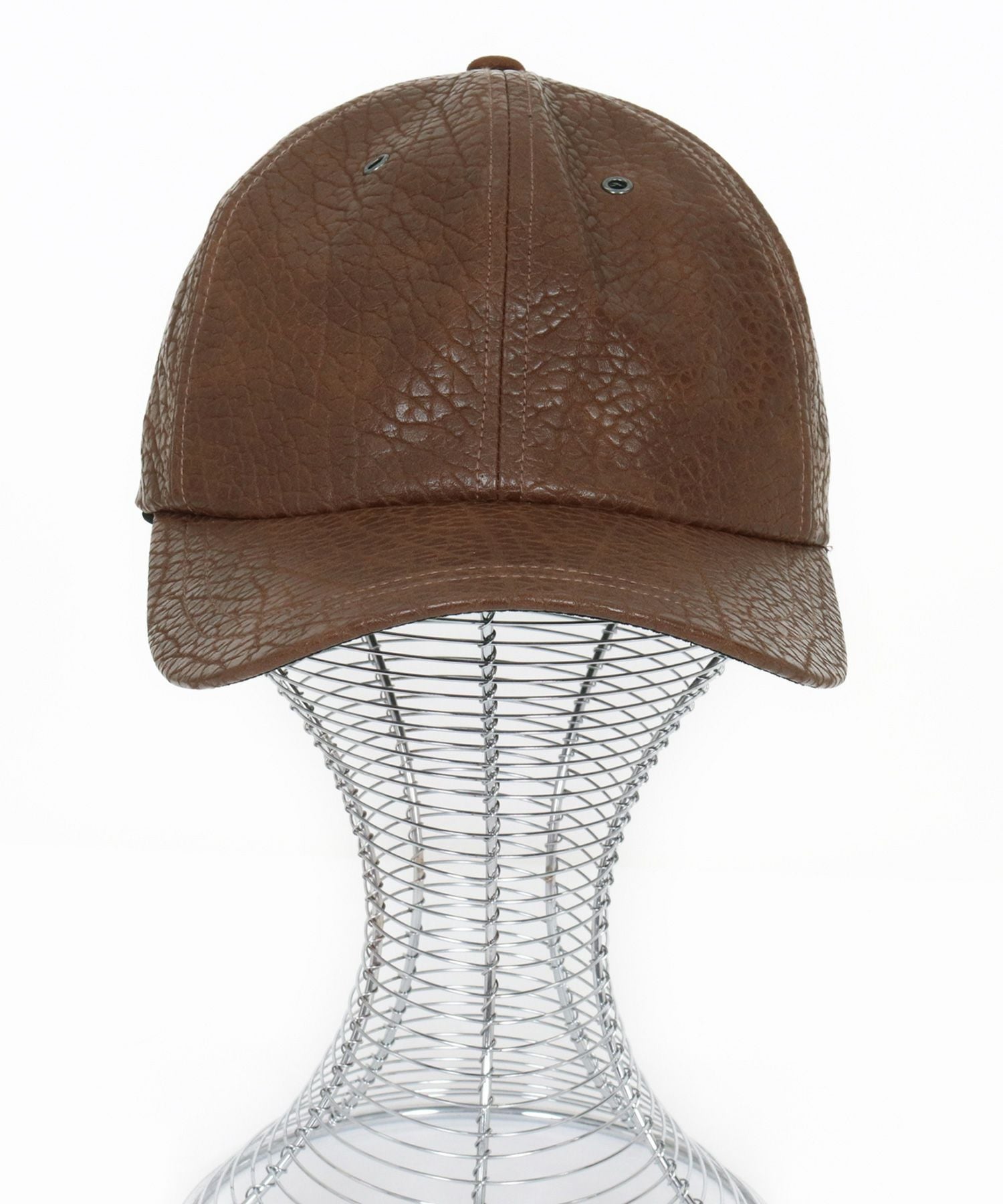 CAMBIO(カンビオ)】Distressed Synthetic Leather Cap キャップ(NF-252
