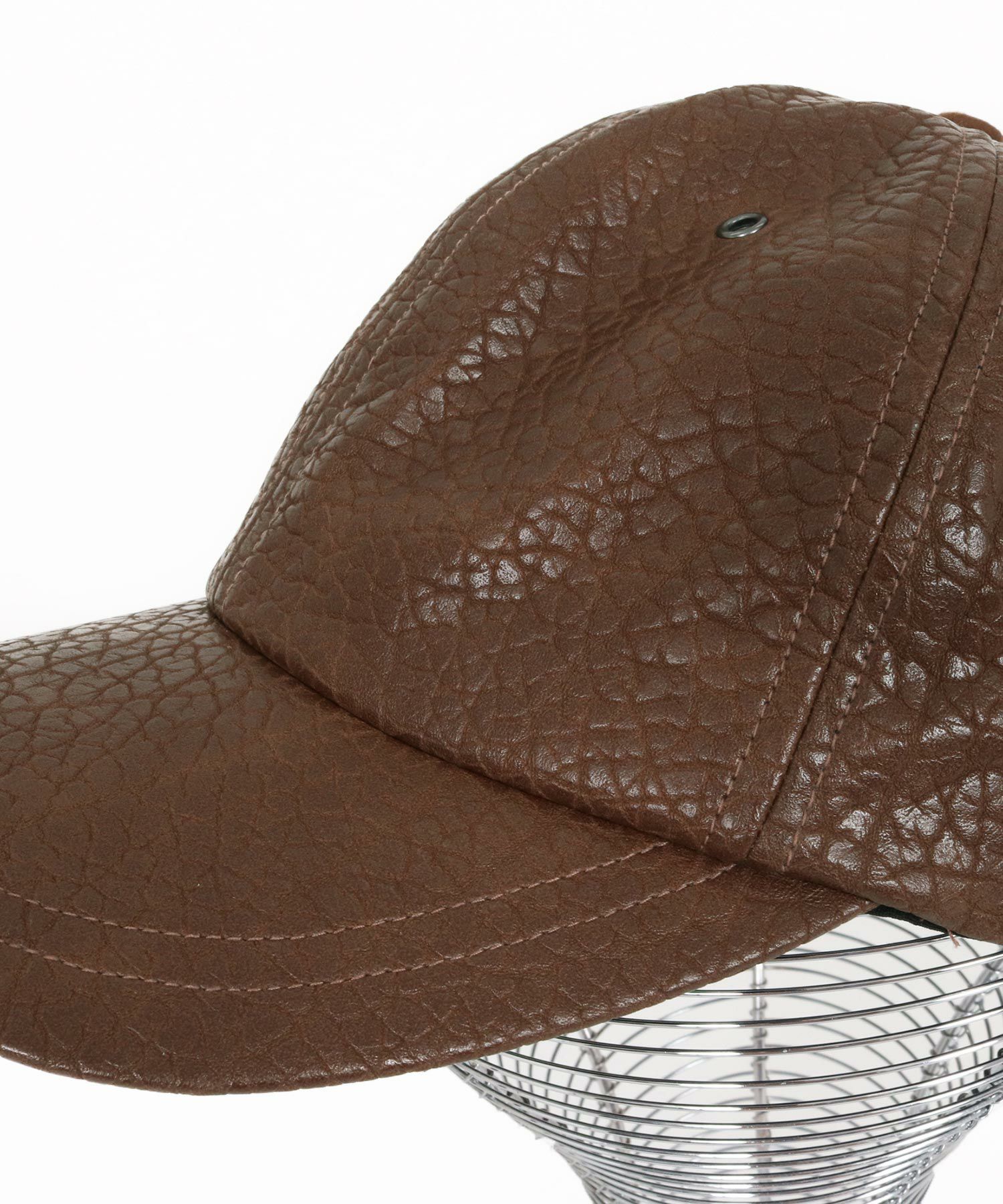 CAMBIO(カンビオ)】Distressed Synthetic Leather Cap キャップ(NF-252