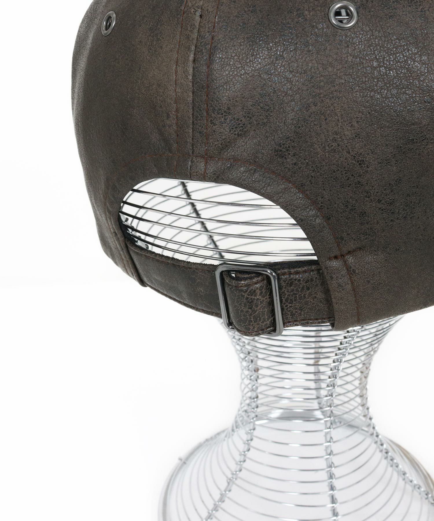 CAMBIO(カンビオ)】Distressed Synthetic Leather Cap キャップ(NF-252
