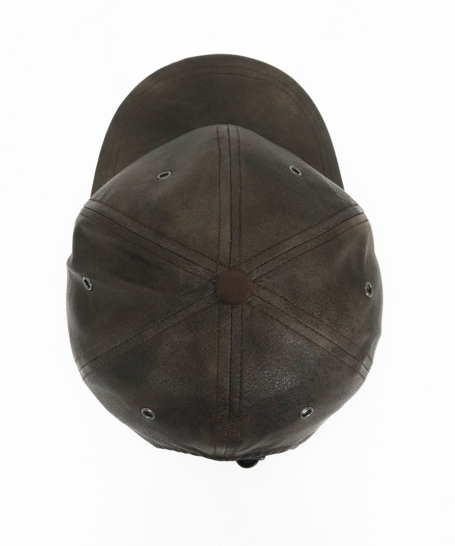 CAMBIO(カンビオ)】Distressed Synthetic Leather Cap キャップ(NF-252