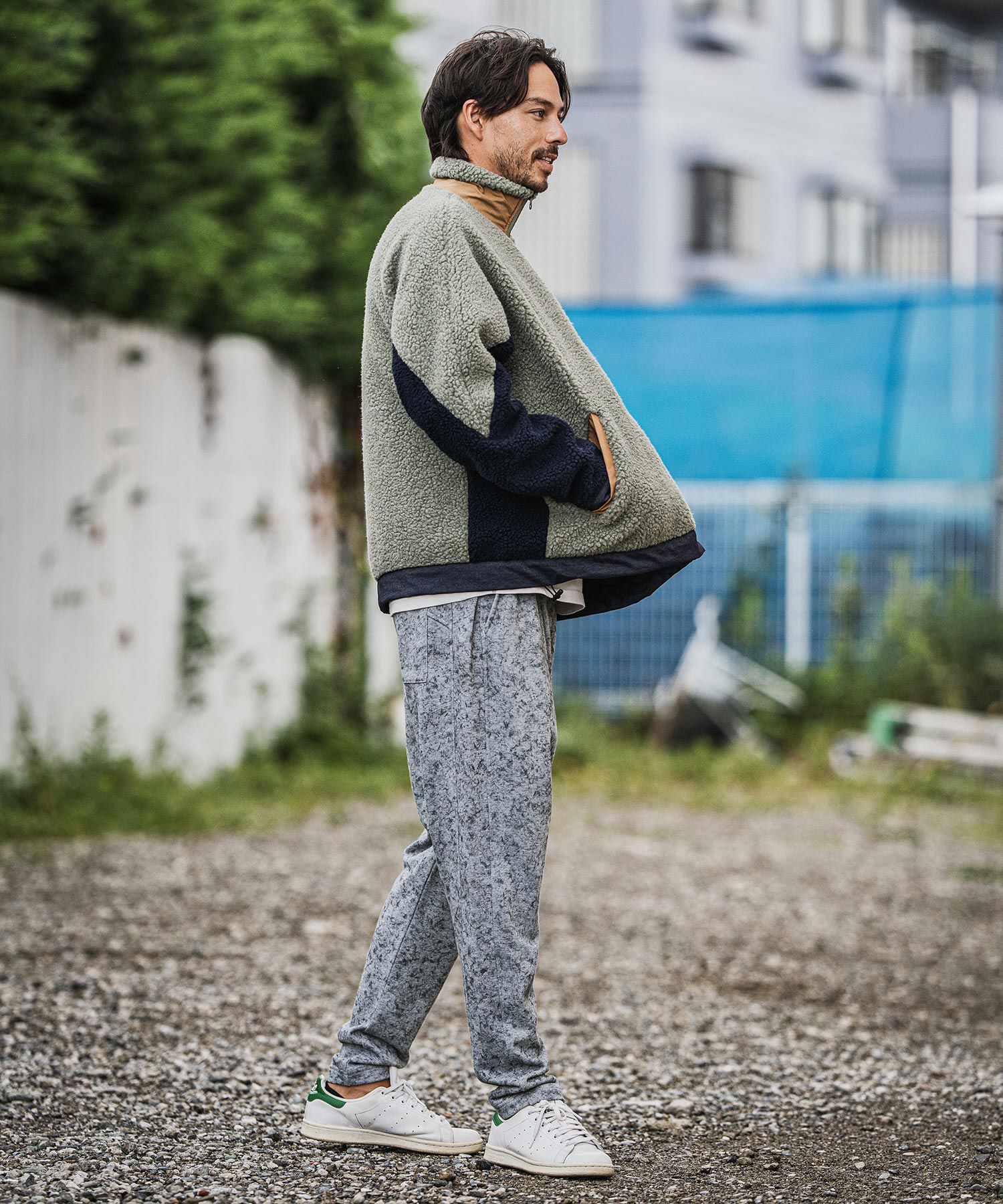 CAMBIO(カンビオ)】Used Like Print Sweat Tuck Pants スウェット
