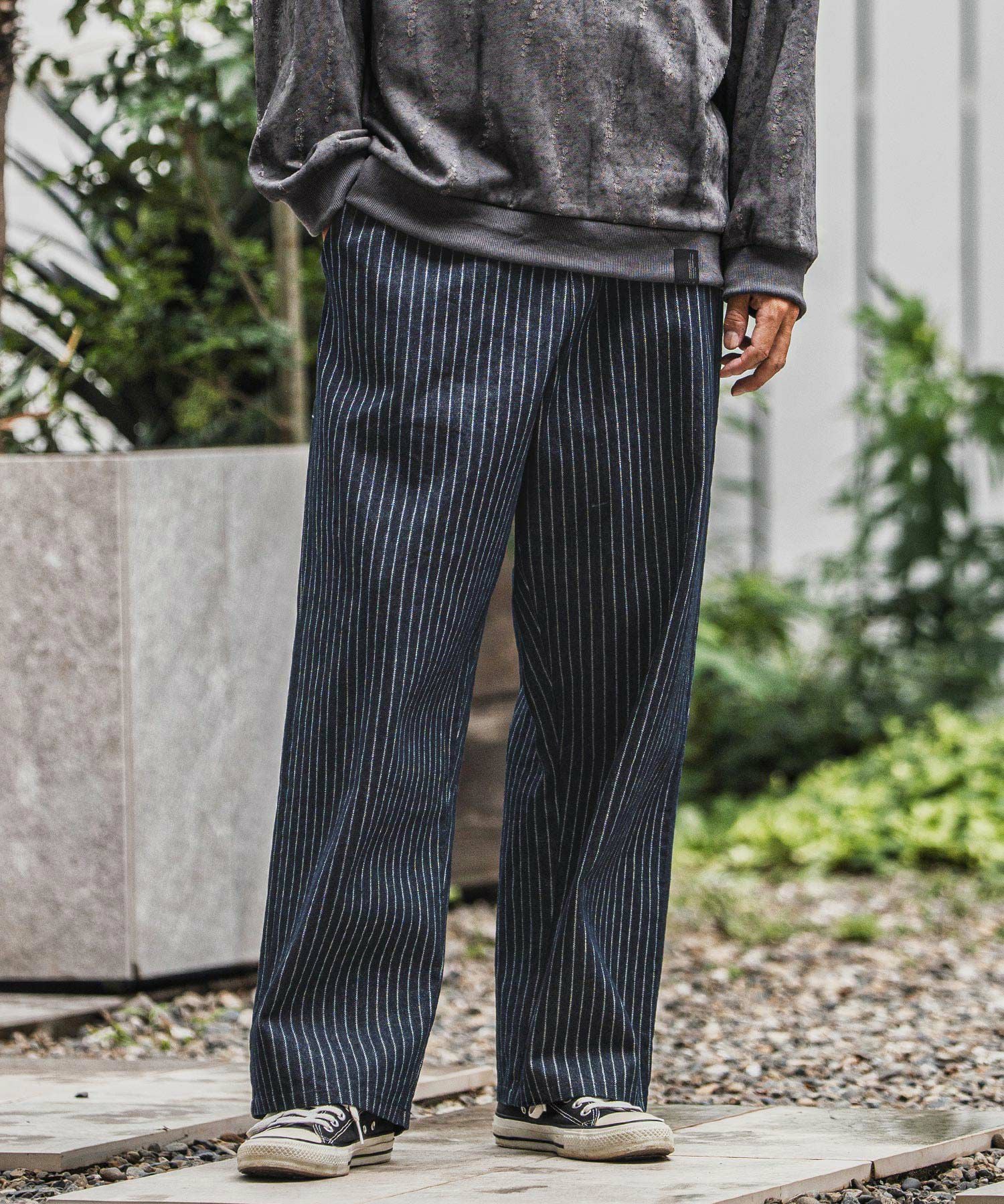 CAMBIO(カンビオ)】Stripe Denim Wide Straight Pants ワイド CAMBIO(カンビオ)】Stripe Denim Wide Straight Pants ワイド