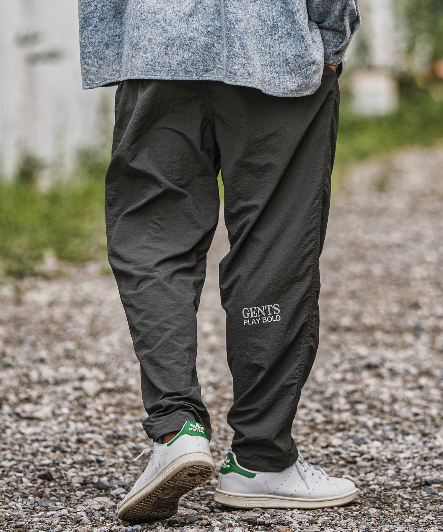 CAMBIO(カンビオ)】Nylon Taffeta Letter Print Pants ナイロンパンツ