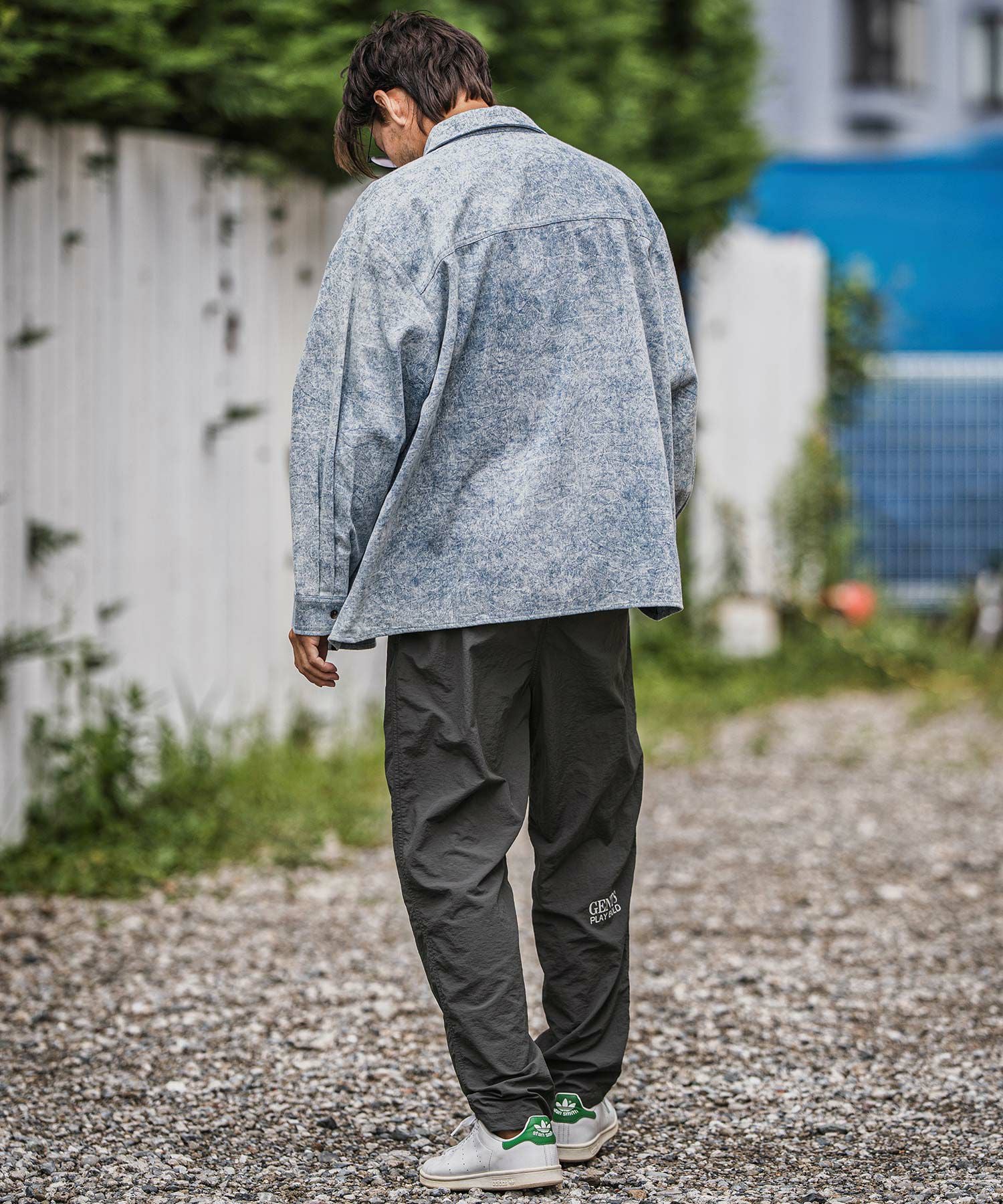 CAMBIO(カンビオ)】Nylon Taffeta Letter Print Pants ナイロンパンツ