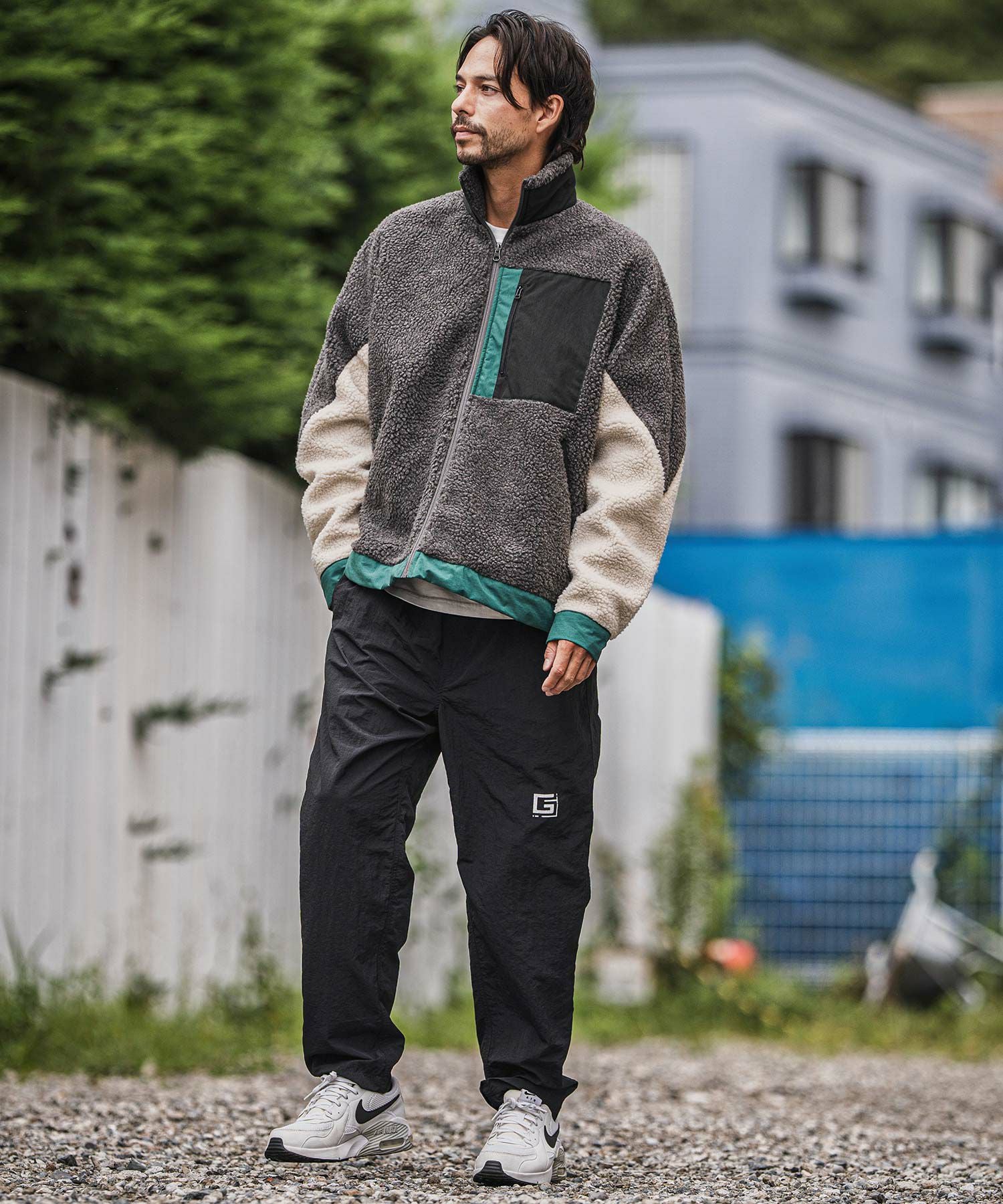 CAMBIO(カンビオ)】Nylon Taffeta Letter Print Pants ナイロンパンツ