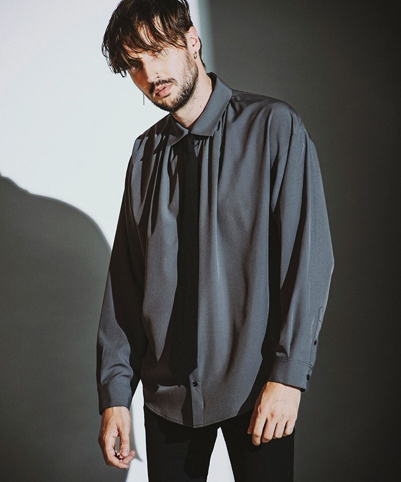 30%OFF【NO ID.(ノーアイディー)】ﾈｸﾀｲ付ﾈｯｸｷﾞｬｻﾞｰBIG-SH シャツ