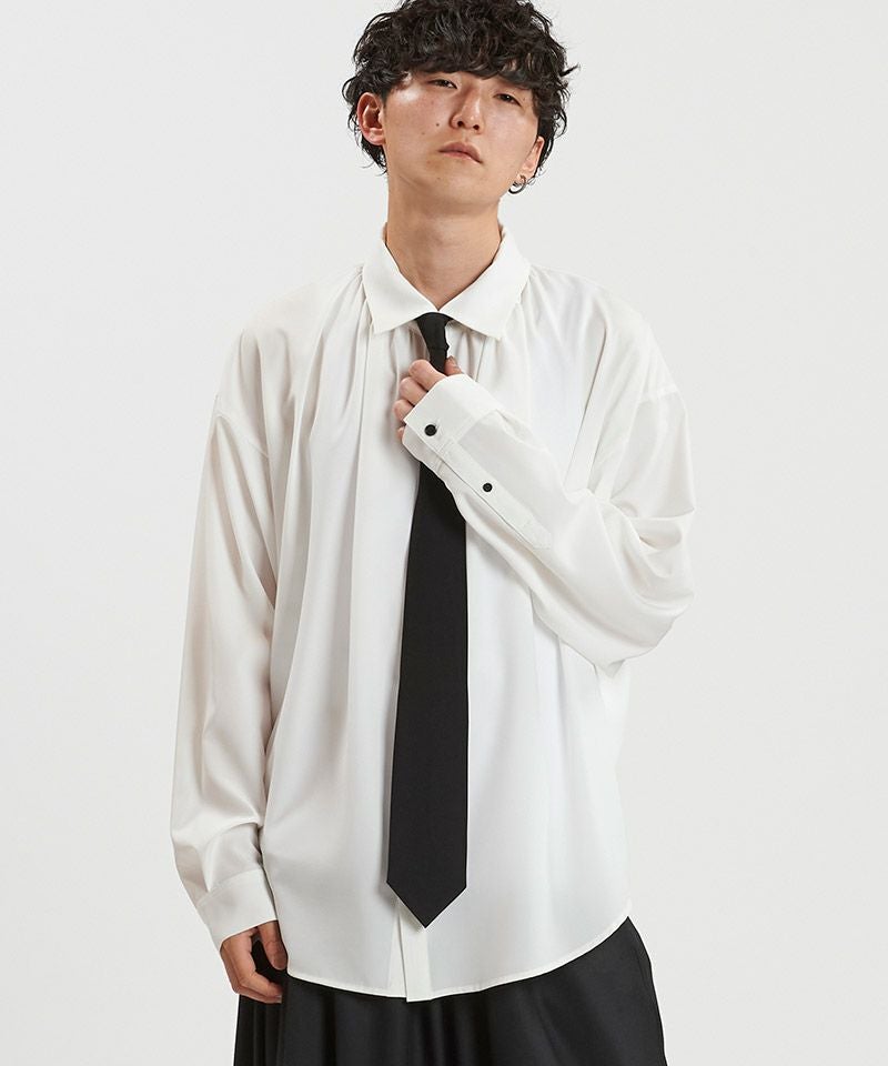 30%OFF【NO ID.(ノーアイディー)】ﾈｸﾀｲ付ﾈｯｸｷﾞｬｻﾞｰBIG-SH シャツ