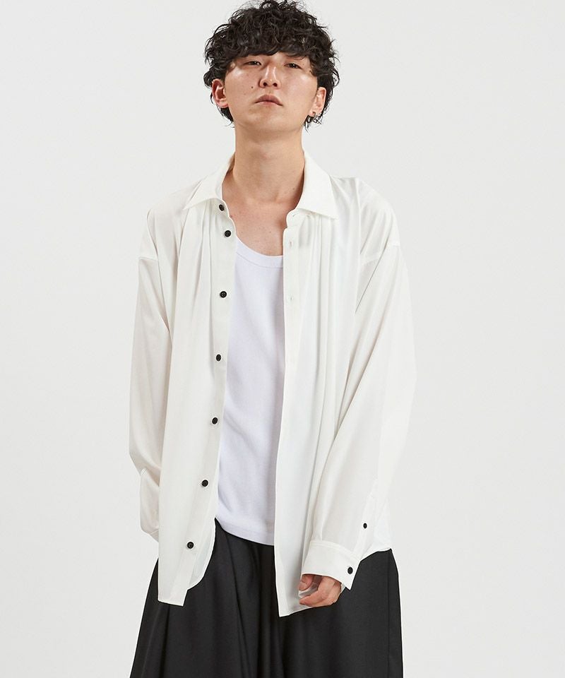30%OFF【NO ID.(ノーアイディー)】ﾈｸﾀｲ付ﾈｯｸｷﾞｬｻﾞｰBIG-SH シャツ