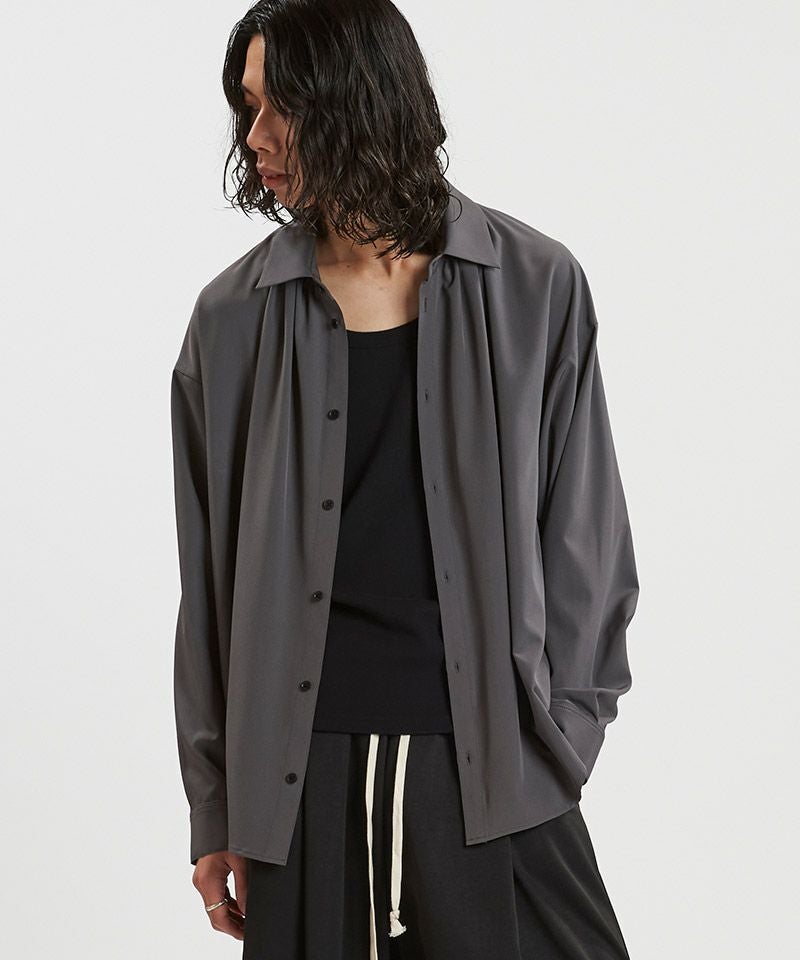 30%OFF【NO ID.(ノーアイディー)】ﾈｸﾀｲ付ﾈｯｸｷﾞｬｻﾞｰBIG-SH シャツ