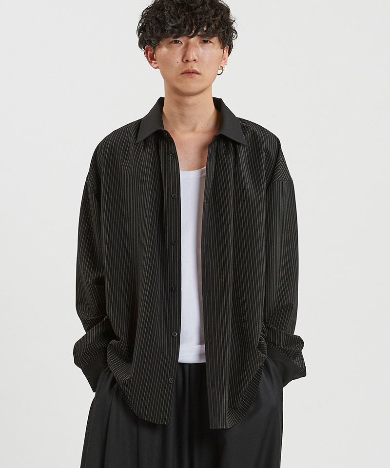 30%OFF【NO ID.(ノーアイディー)】ﾈｸﾀｲ付ﾈｯｸｷﾞｬｻﾞｰBIG-SH シャツ