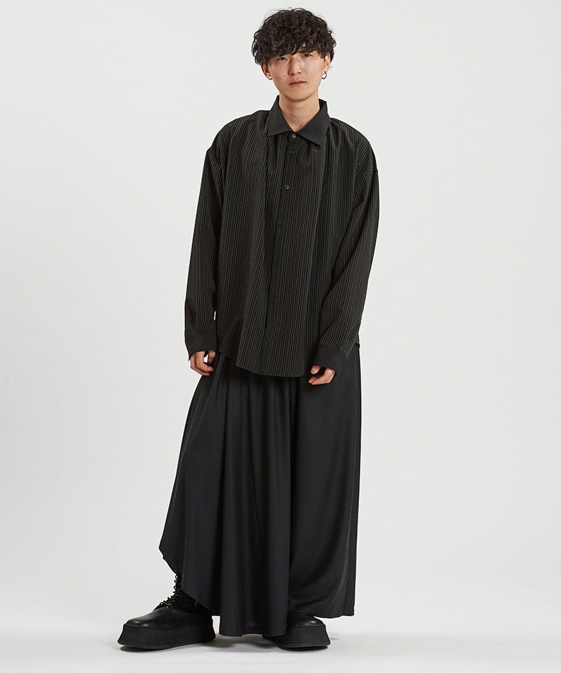 30%OFF【NO ID.(ノーアイディー)】ﾈｸﾀｲ付ﾈｯｸｷﾞｬｻﾞｰBIG-SH シャツ