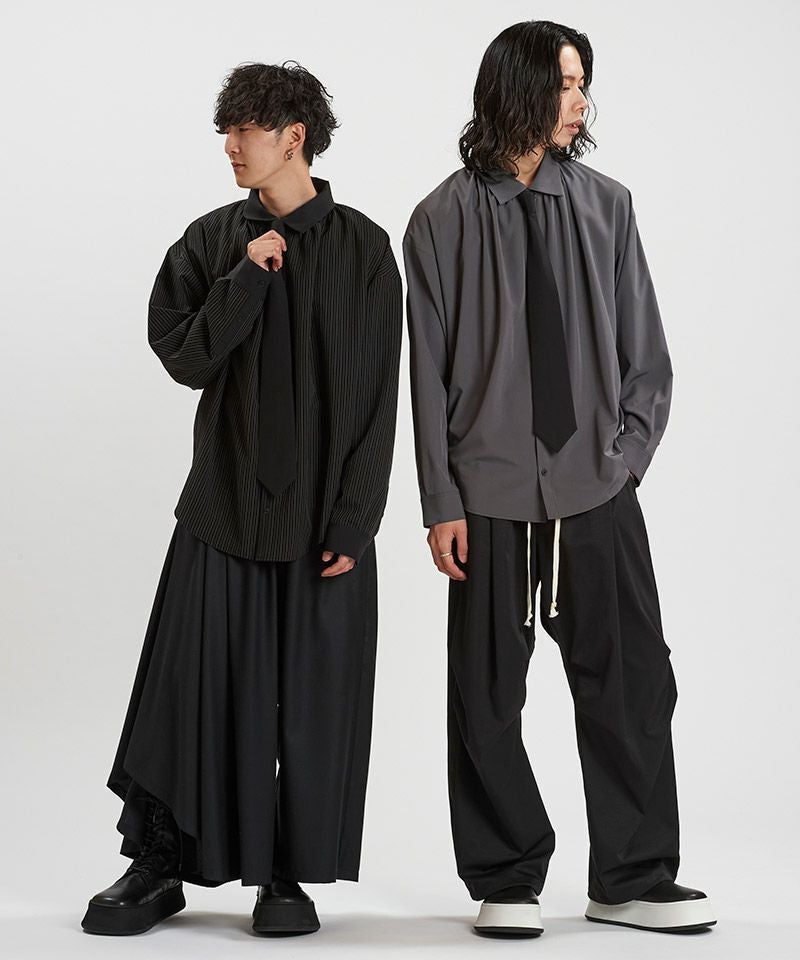 30%OFF【NO ID.(ノーアイディー)】ﾈｸﾀｲ付ﾈｯｸｷﾞｬｻﾞｰBIG-SH シャツ