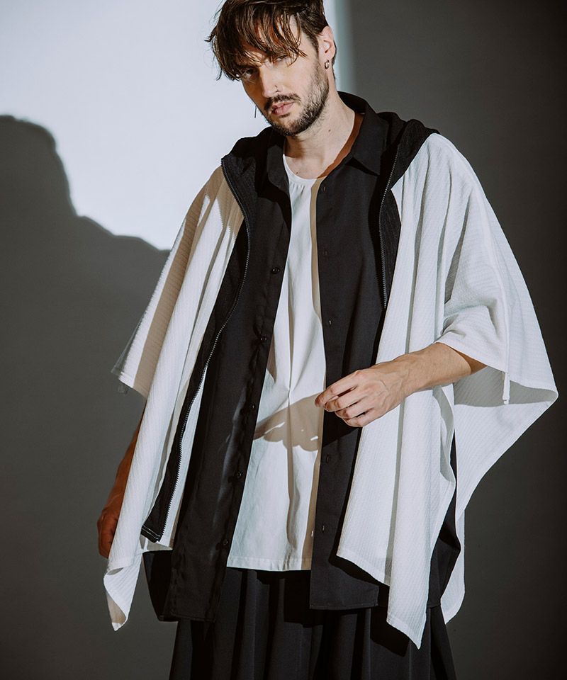 50%OFF【NO ID.(ノーアイディー)】ﾄﾞﾛｰｽﾄﾘﾝｸﾞｽﾌｰﾃﾞｯﾄﾞﾎﾟﾝﾁｮ(457006